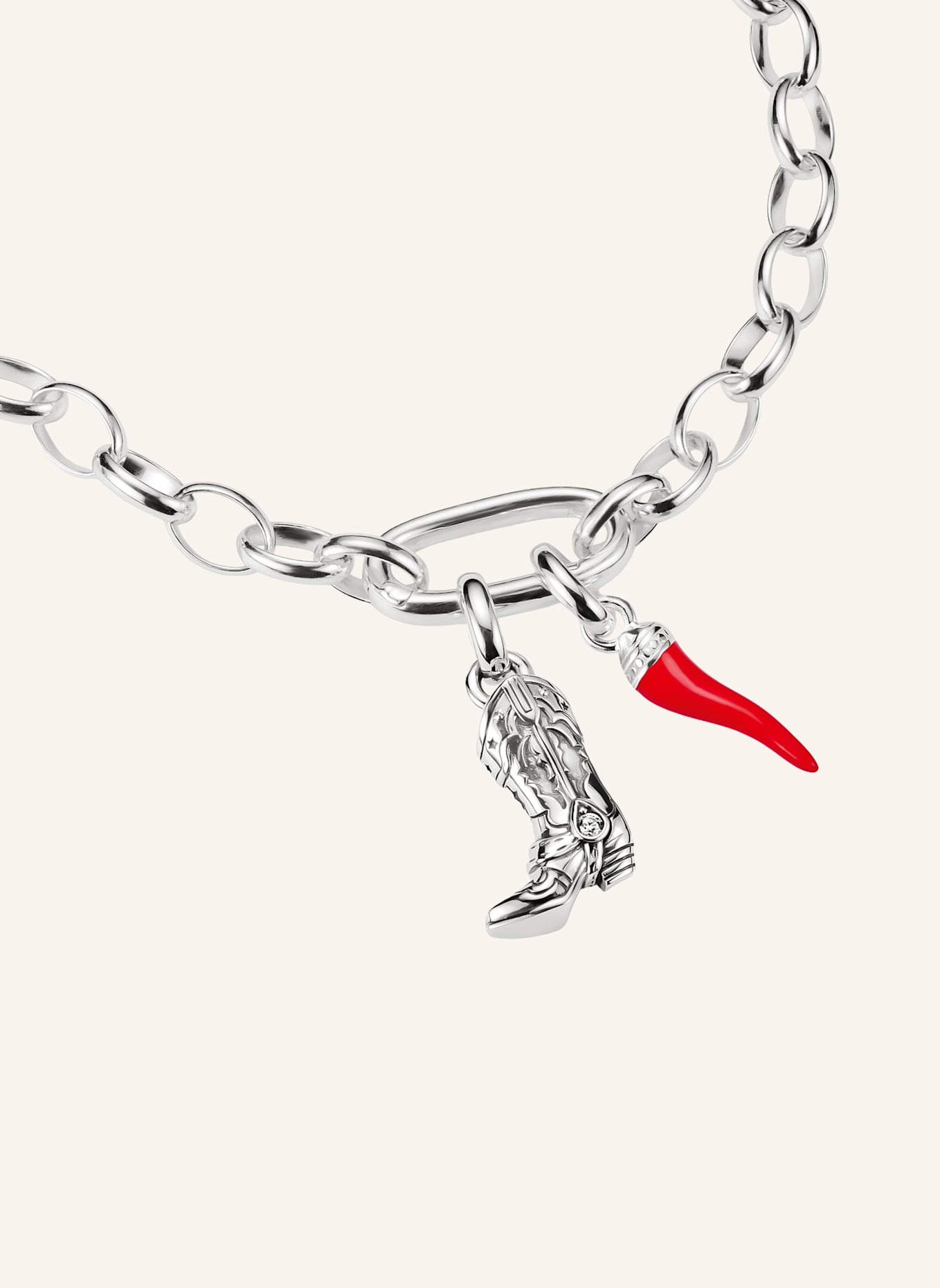THOMAS SABO Charm-Anhänger: SILBER/ ROT