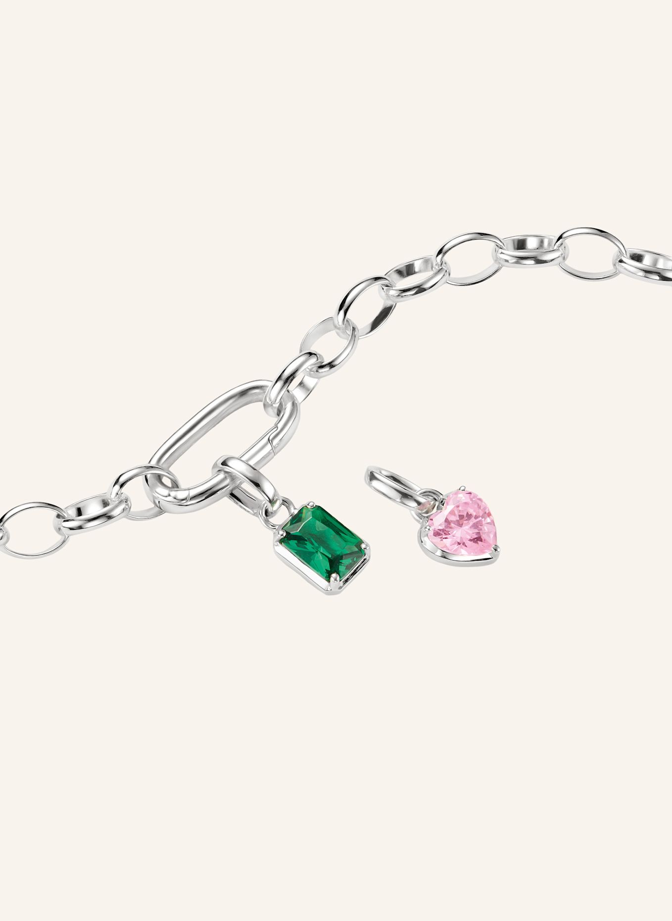 THOMAS SABO Charm-Anhänger: SILBER / GRÜN