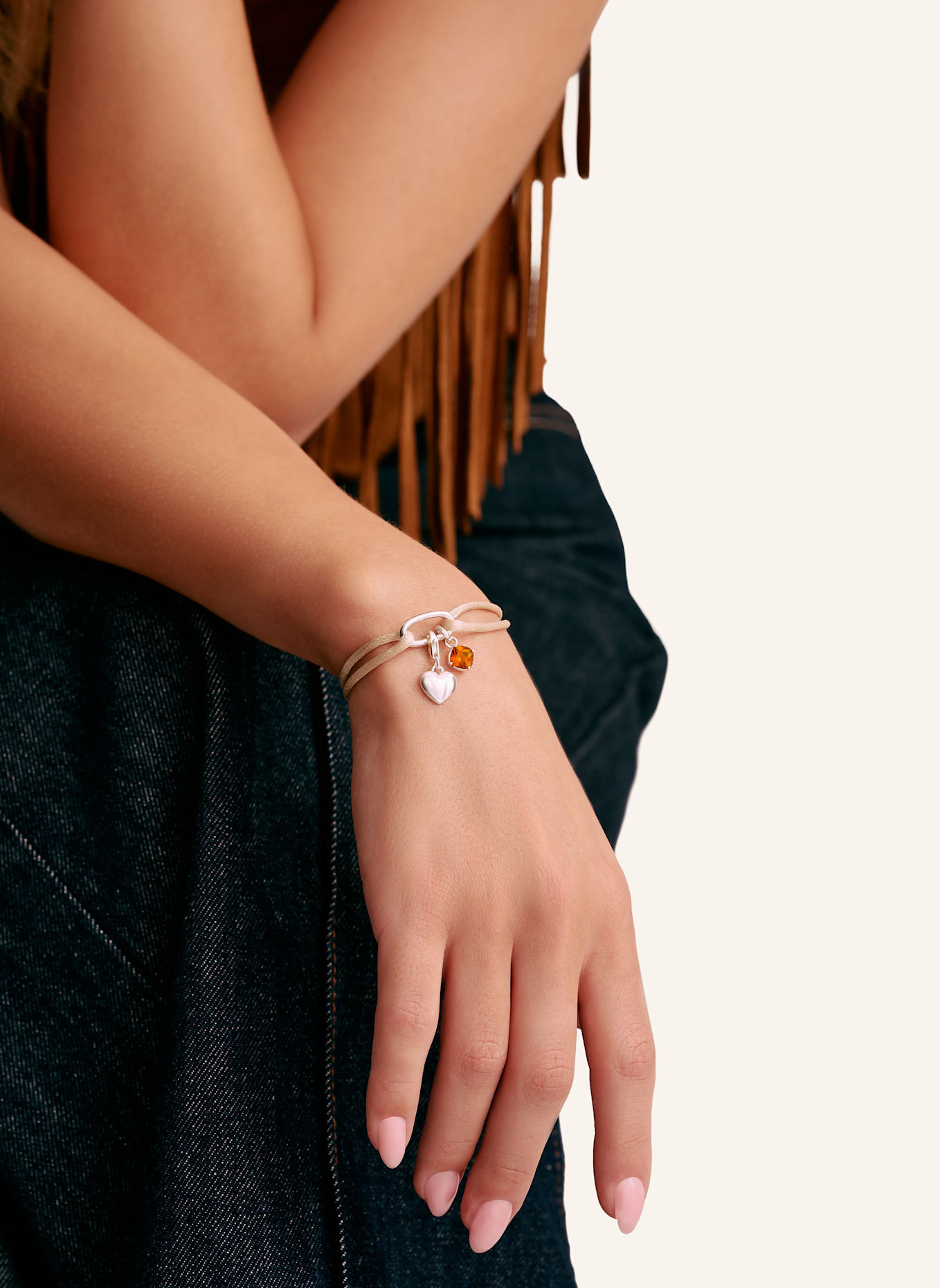 THOMAS SABO Armband: SILBER/ BEIGE