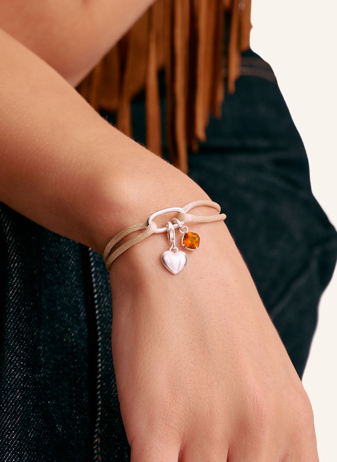 THOMAS SABO Armband: SILBER / BEIGE