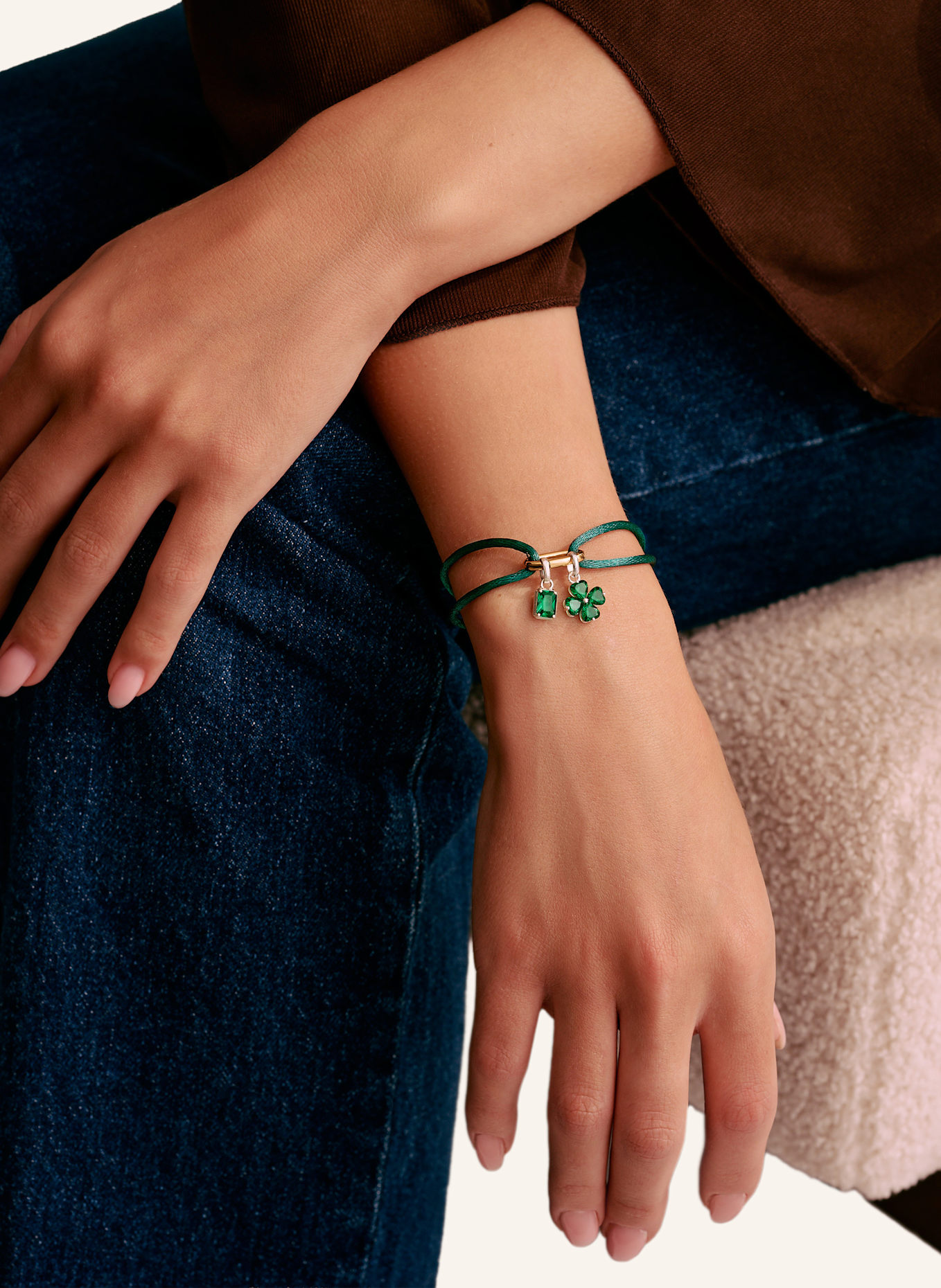 THOMAS SABO Armband: DUNKELGRÜN/ GOLD