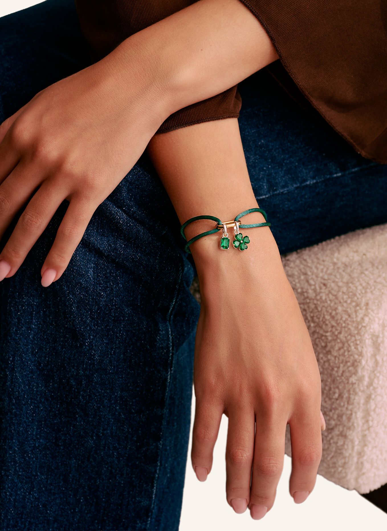 THOMAS SABO Charm-Anhänger: SILBER / GRÜN