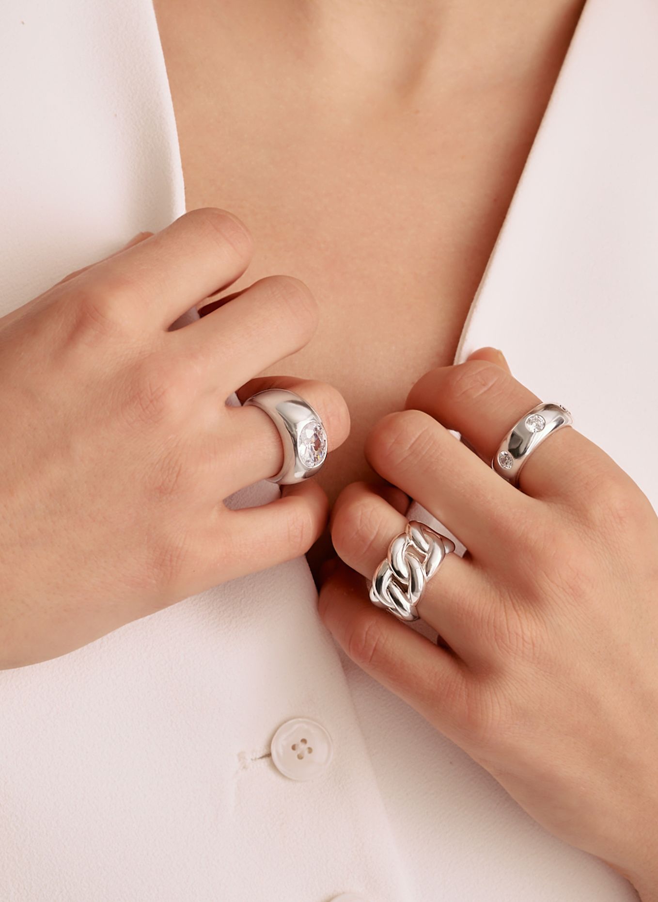 THOMAS SABO Ring: SILBER / WEISS