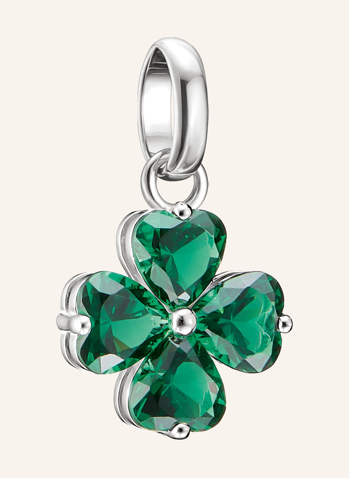 THOMAS SABO Charm-Anhänger: SILBER/ GRÜN