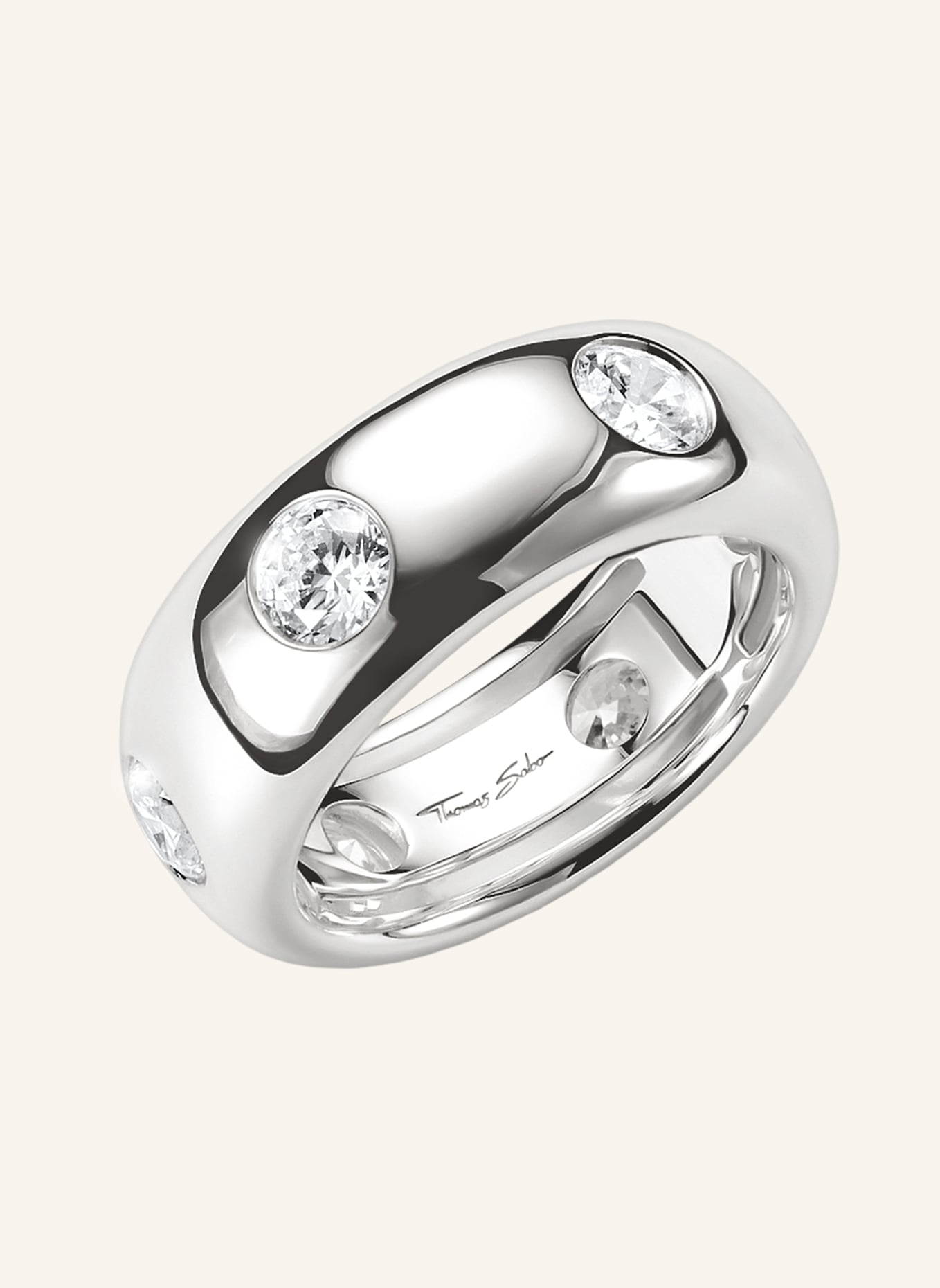 THOMAS SABO Ring: SILBER/ WEISS