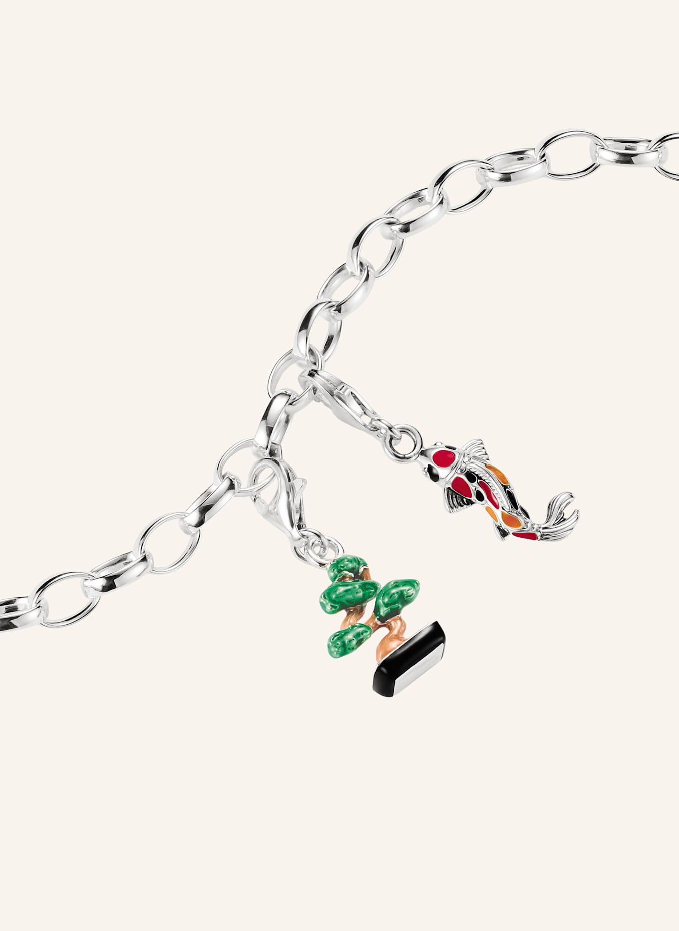 THOMAS SABO Charm-Anhänger: SILBER/ SCHWARZ/ GRÜN