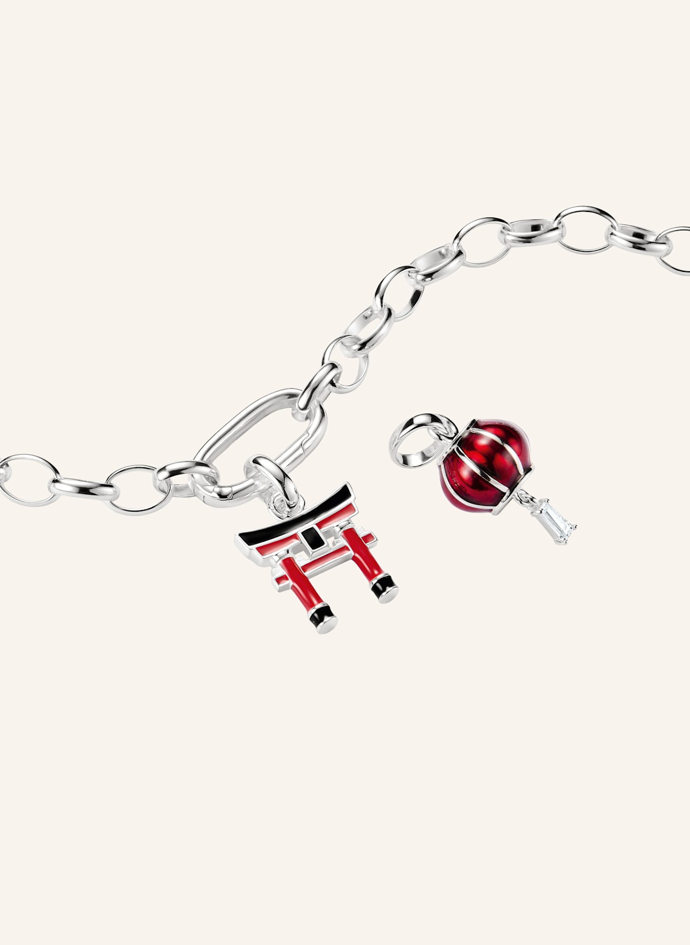 THOMAS SABO Charm-Anhänger: SILBER/ ROT/ SCHWARZ