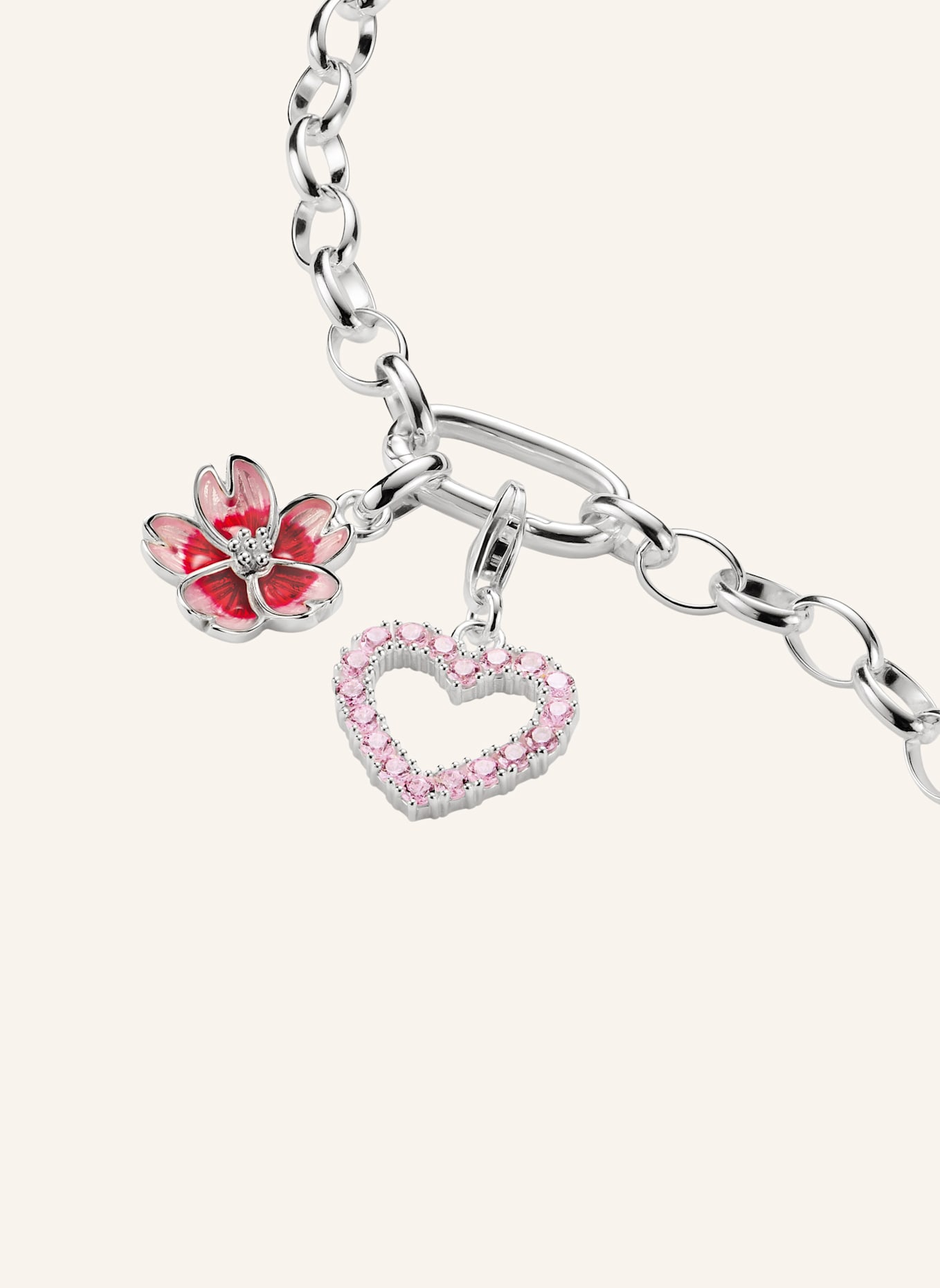 THOMAS SABO Charm-Anhänger: SILBER/ PINK/ ROT