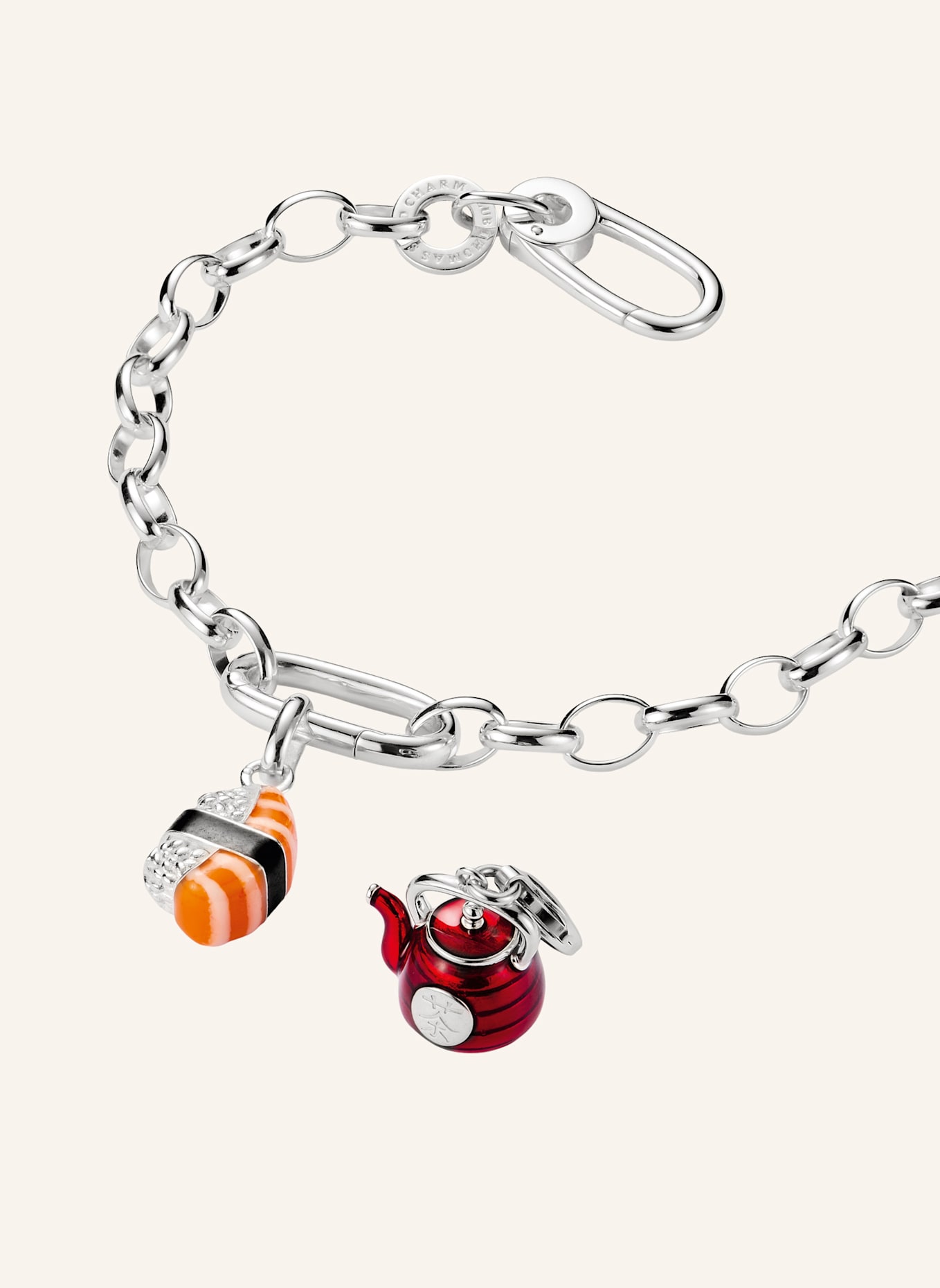 THOMAS SABO Charm-Anhänger: SILBER/ ORANGE/ SCHWARZ