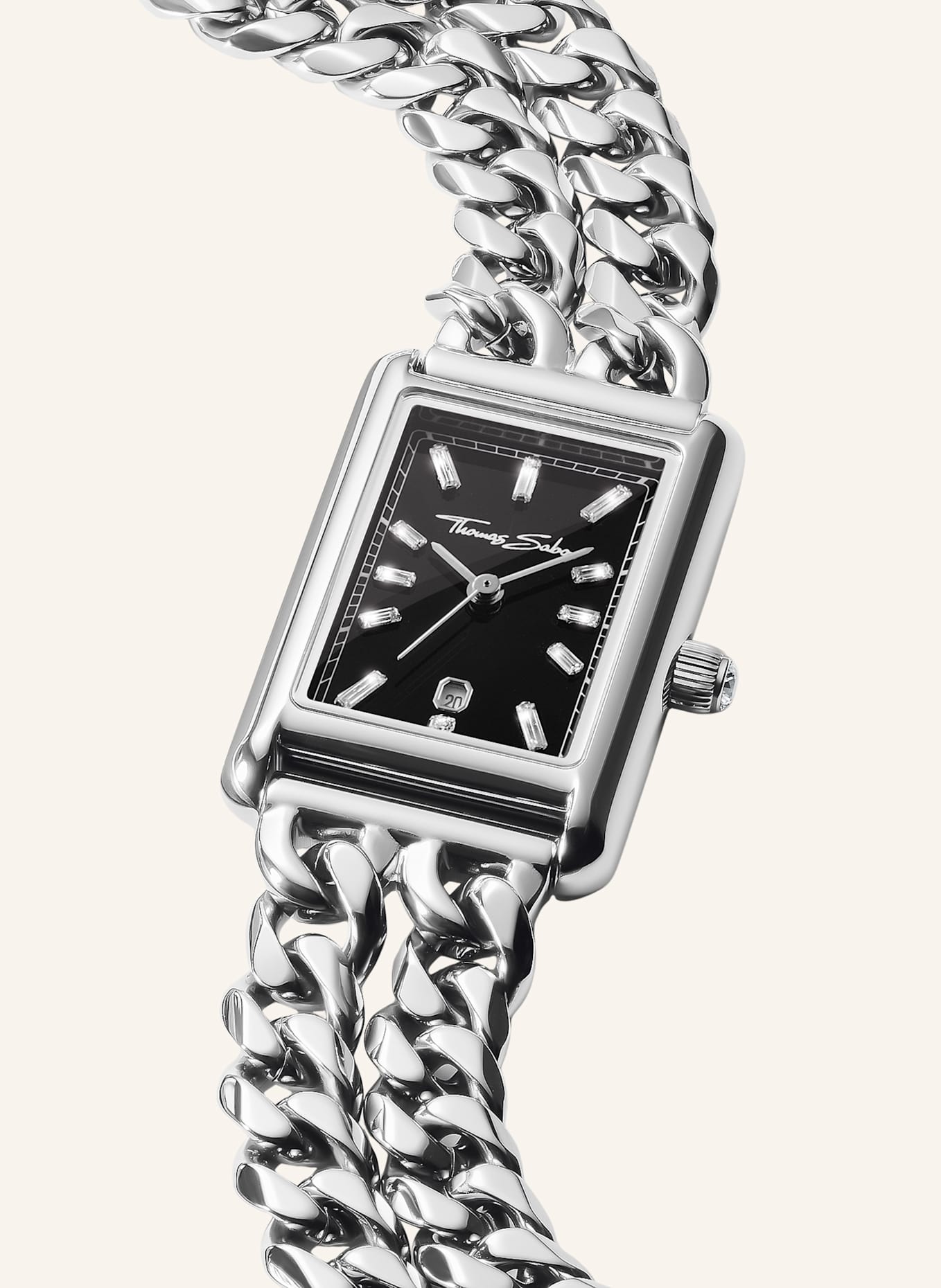 THOMAS SABO Damenuhr: SILBER/ SCHWARZ
