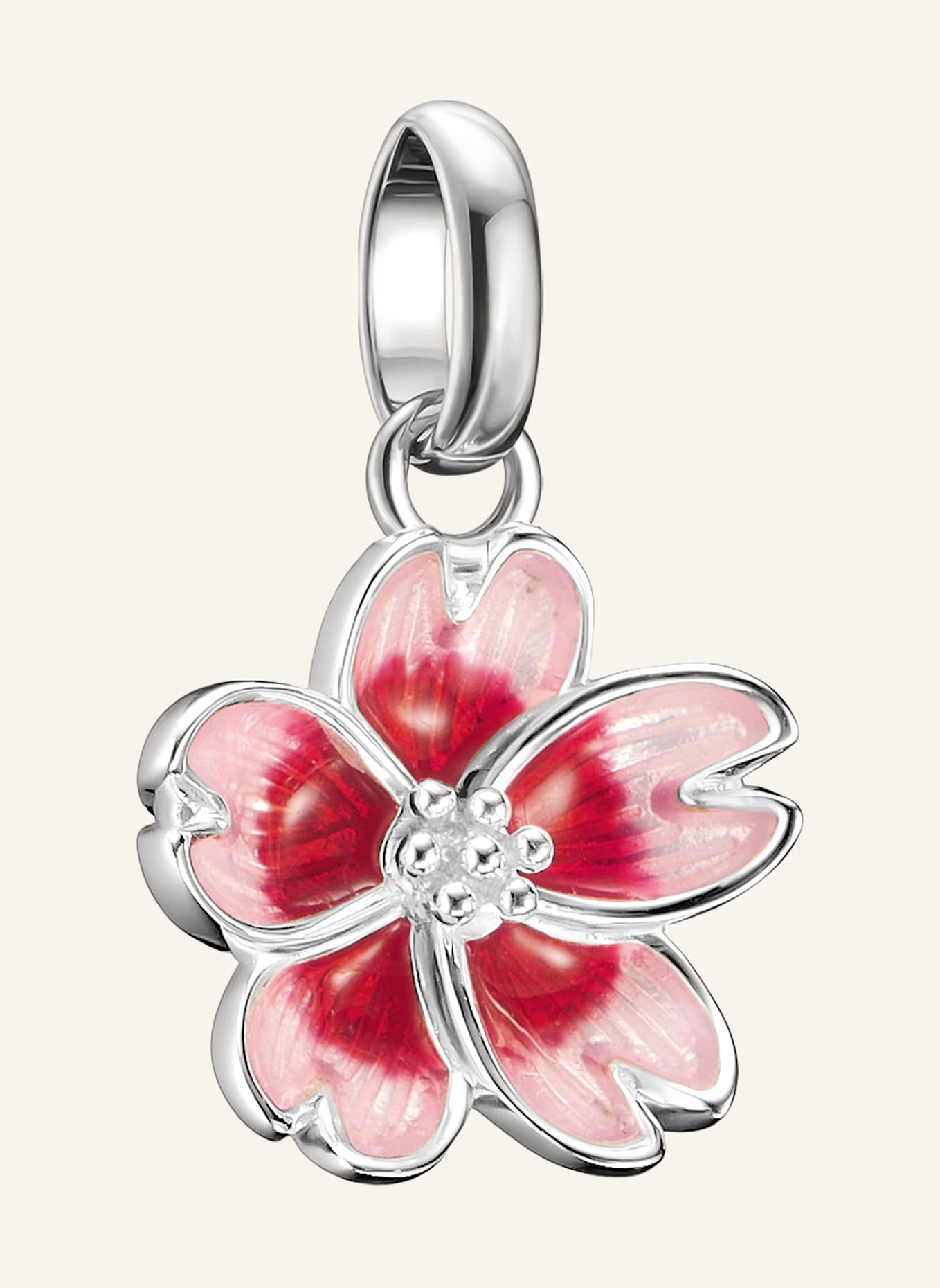 THOMAS SABO Charm-Anhänger: SILBER/ PINK/ ROT