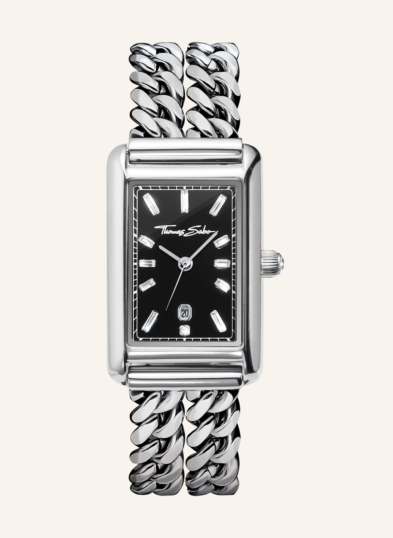 THOMAS SABO Damenuhr: SILBER/ SCHWARZ