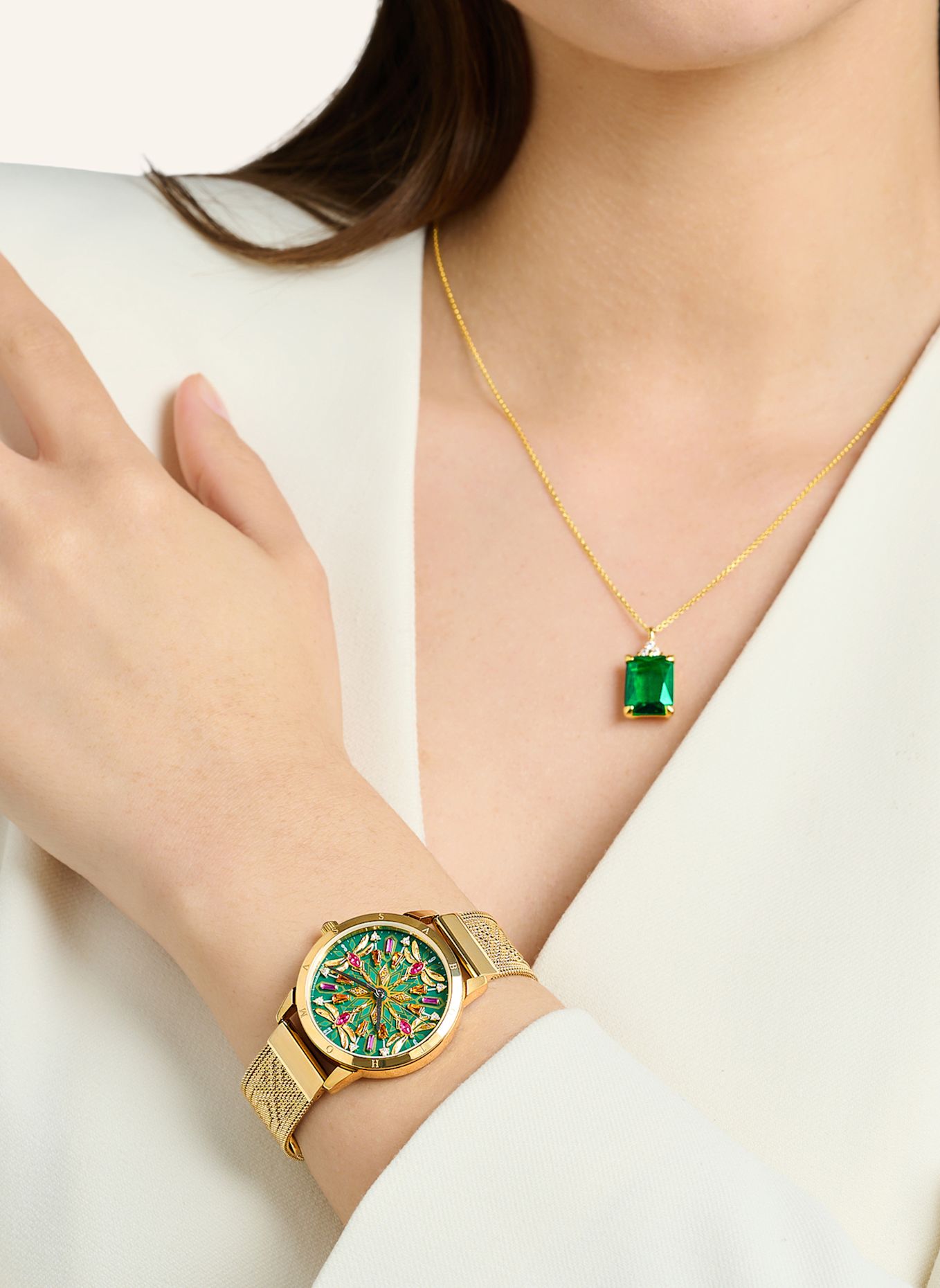 THOMAS SABO Damenuhr: GOLD / GRÜN
