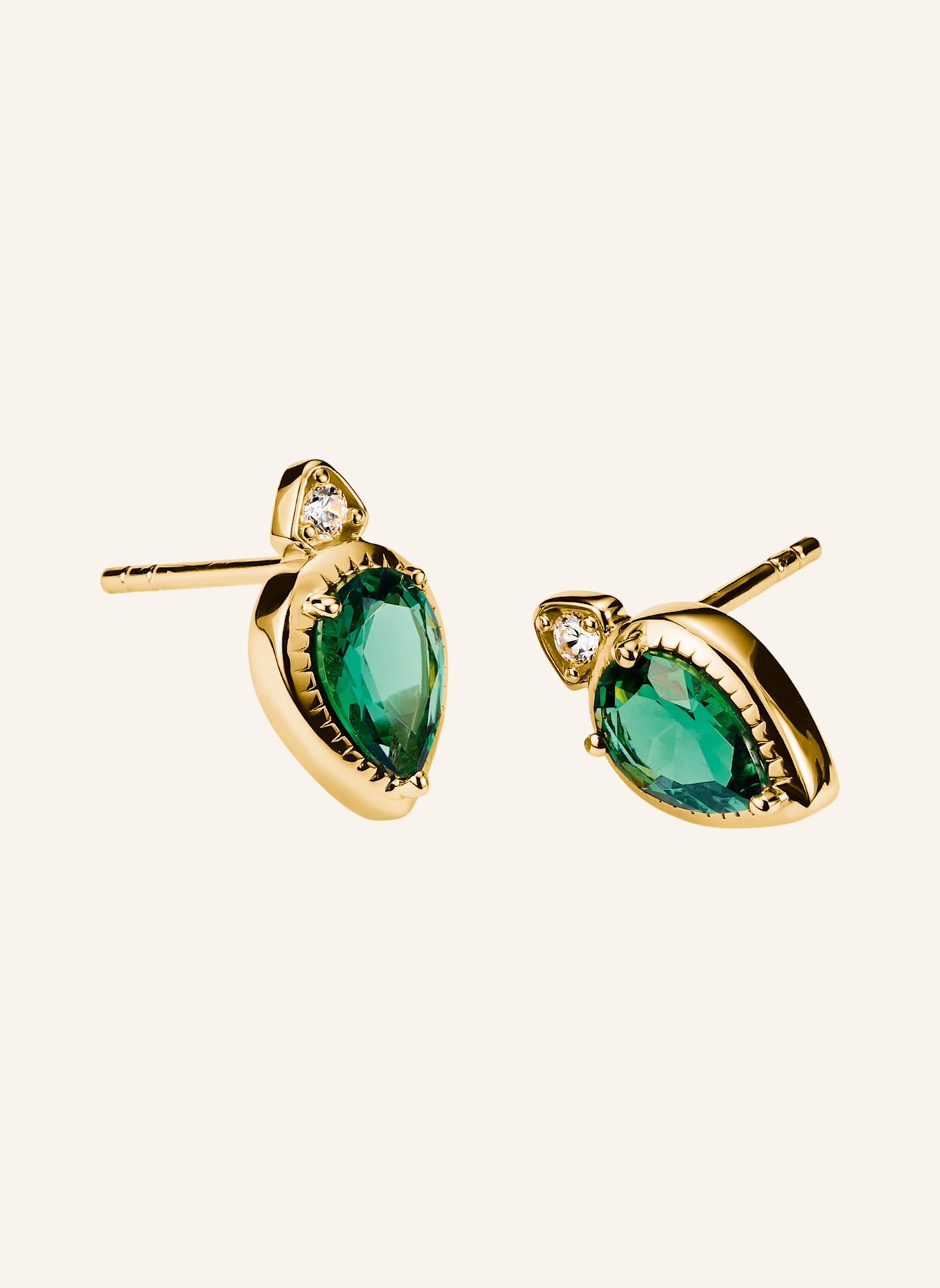 THOMAS SABO Ohrstecker: GOLD/ GRÜN