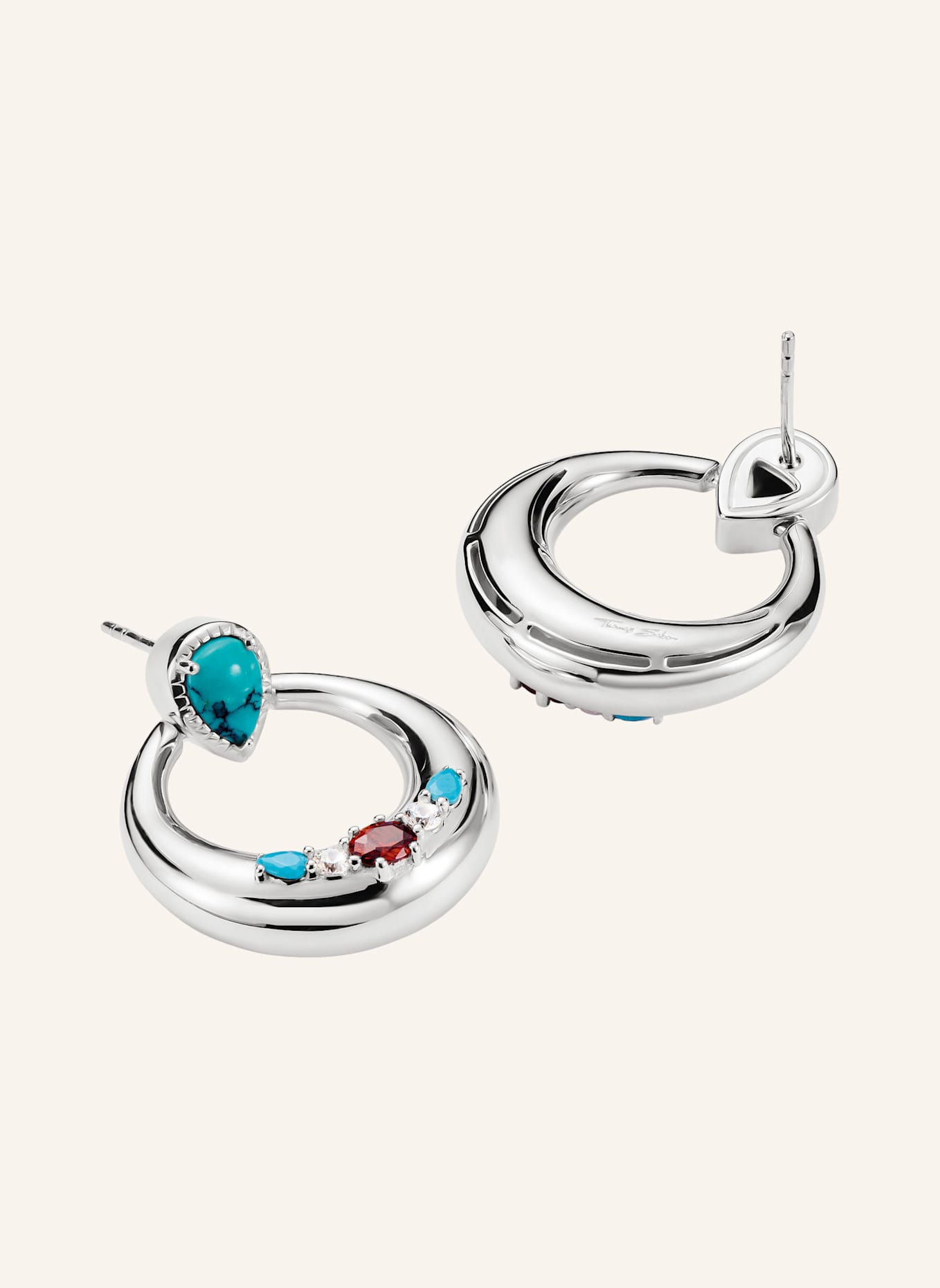 THOMAS SABO Ohrringe: SILBER/ WEISS/ ROT