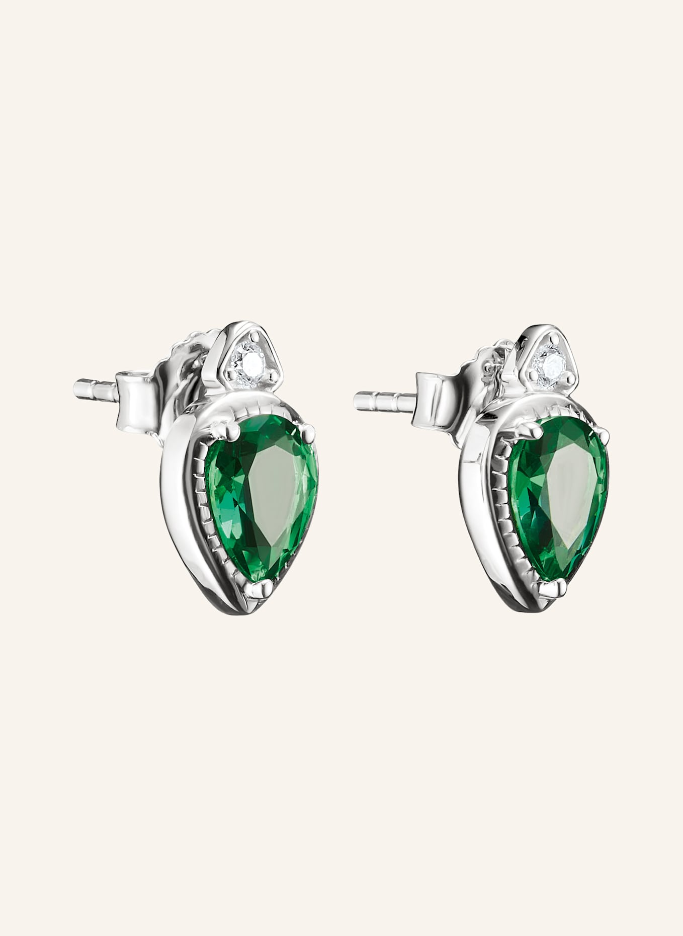 THOMAS SABO Ohrstecker: SILBER/ WEISS/ GRÜN