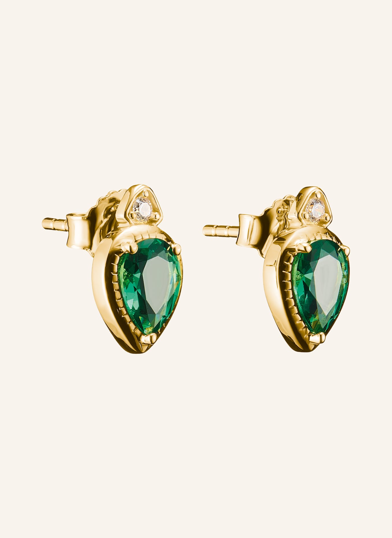 THOMAS SABO Ohrstecker: GOLD/ GRÜN