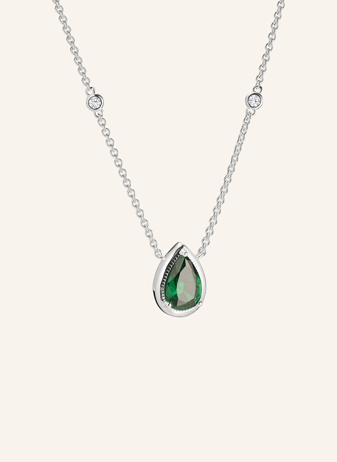 THOMAS SABO Kette: SILBER/ WEISS/ GRÜN