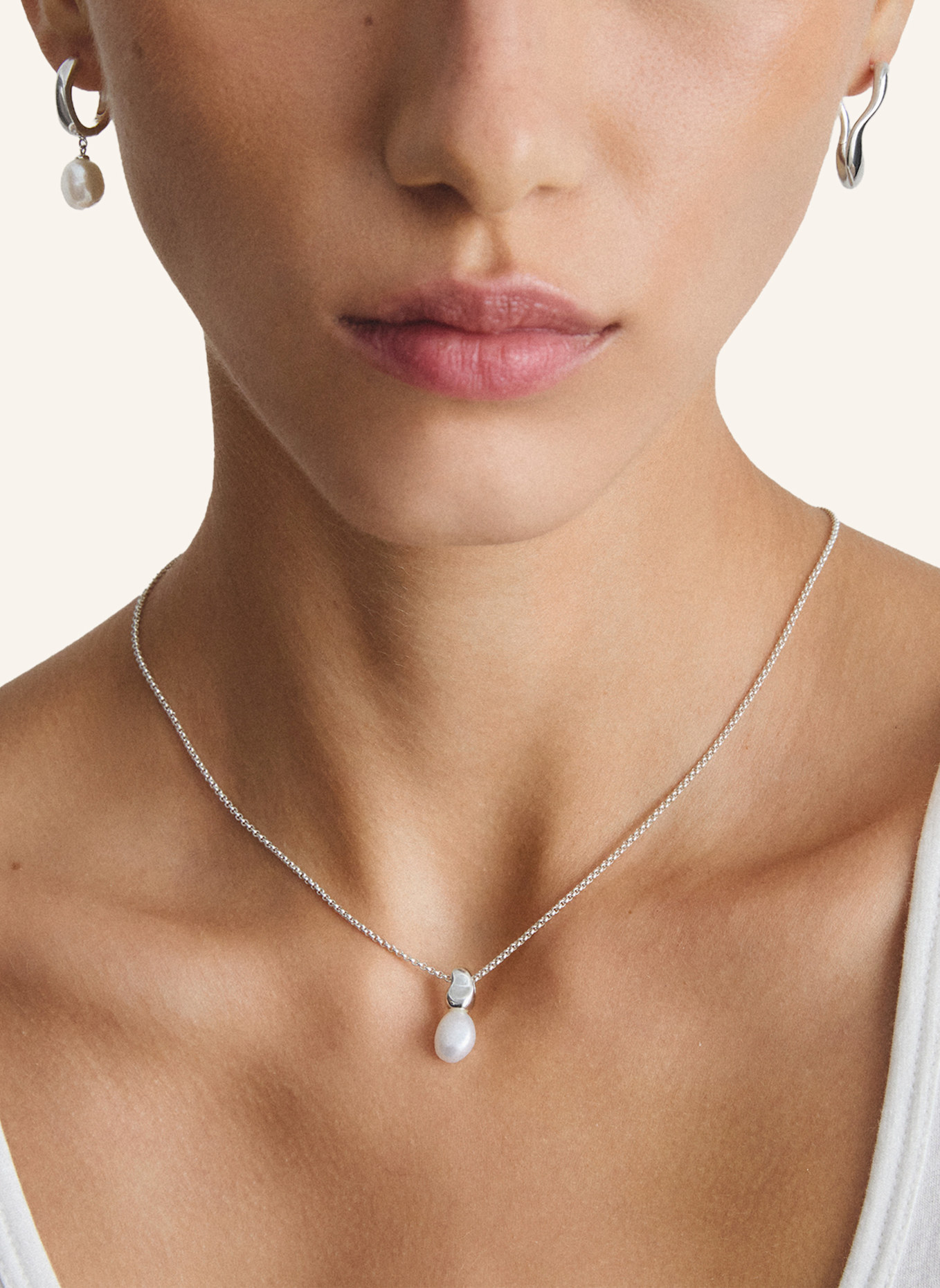 THOMAS SABO Kette: SILBER/ WEISS