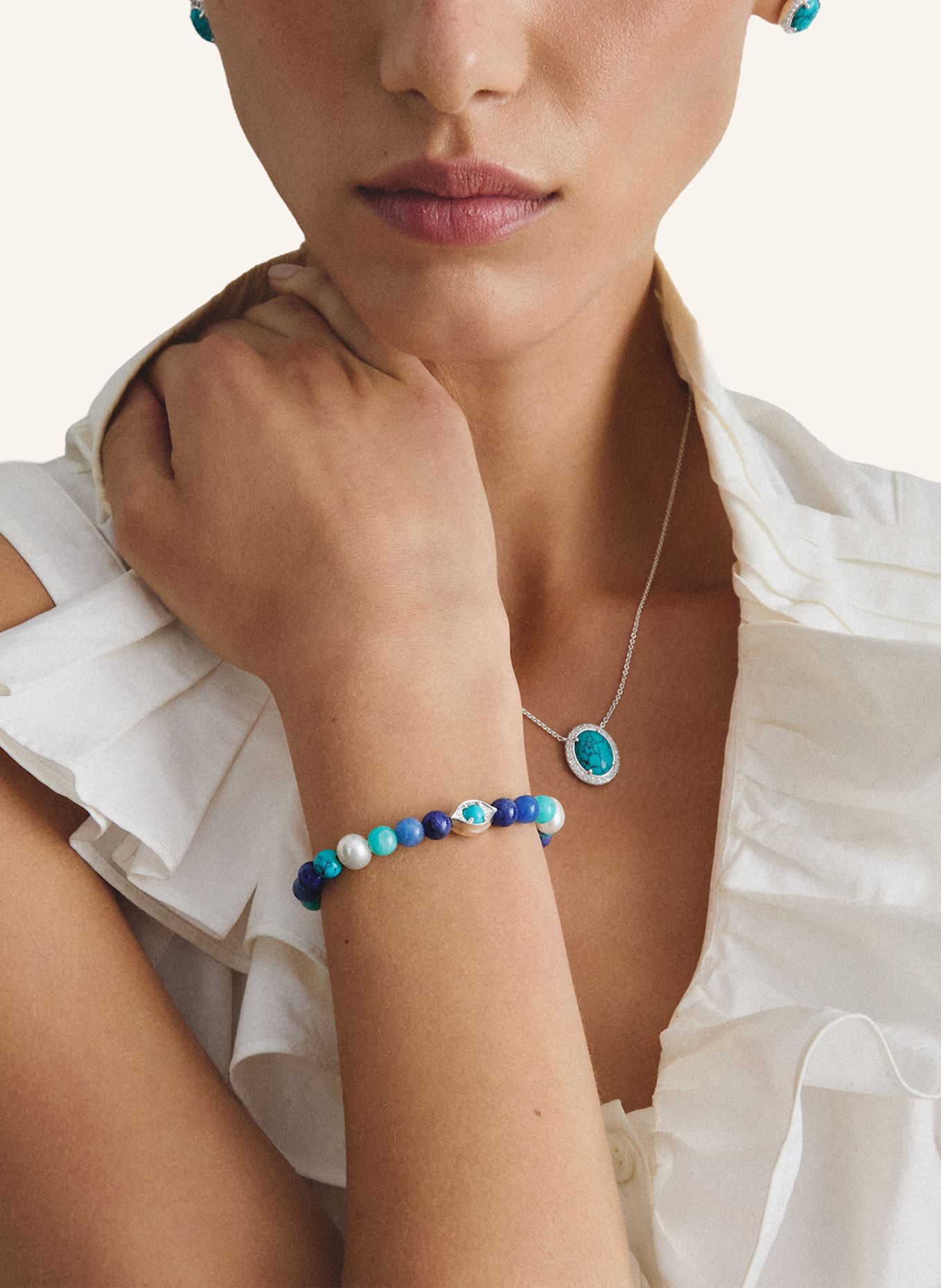 THOMAS SABO Armband: SILBER / WEISS / HELLBLAU