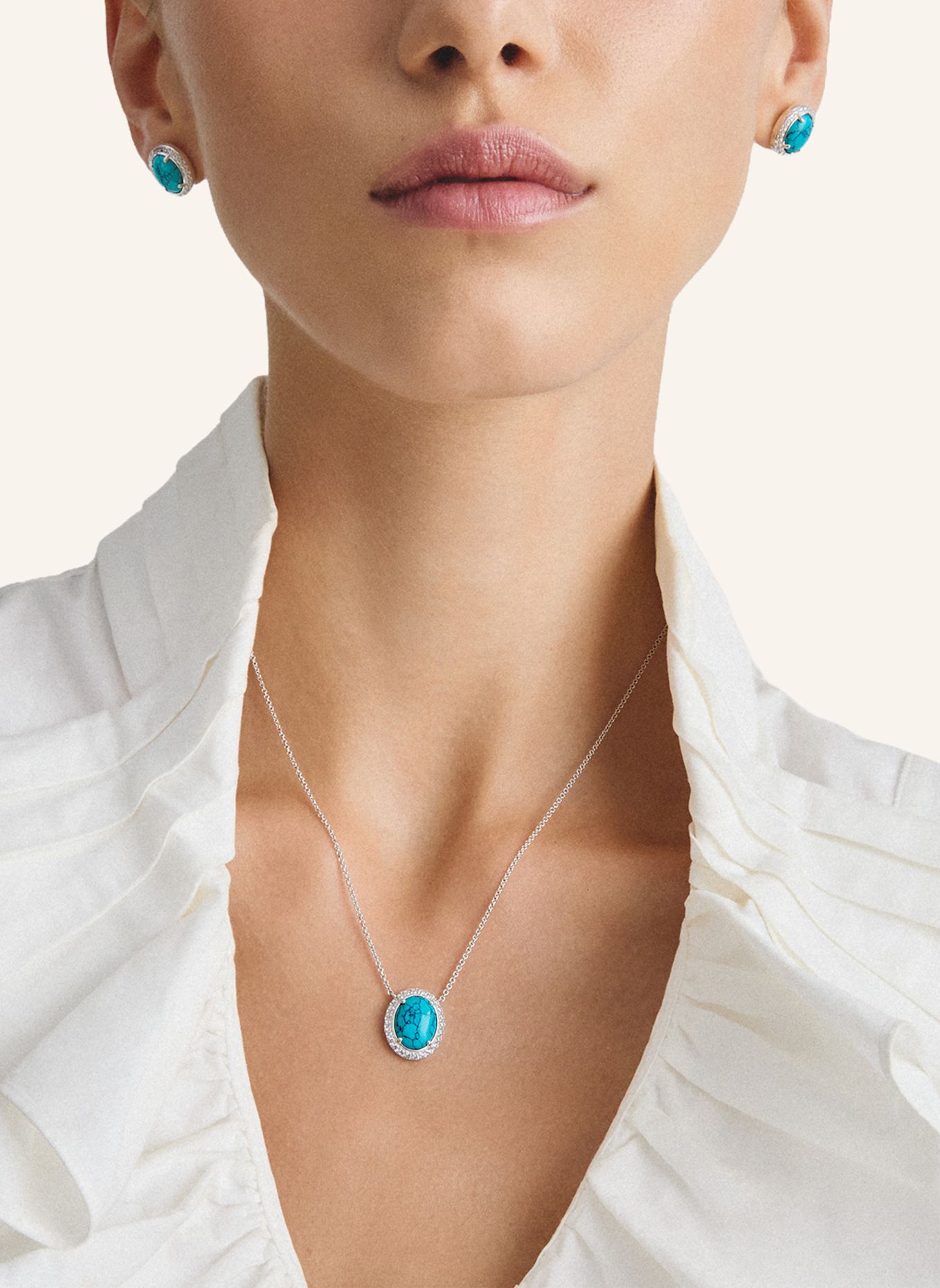 THOMAS SABO Kette: SILBER / WEISS / TÜRKIS