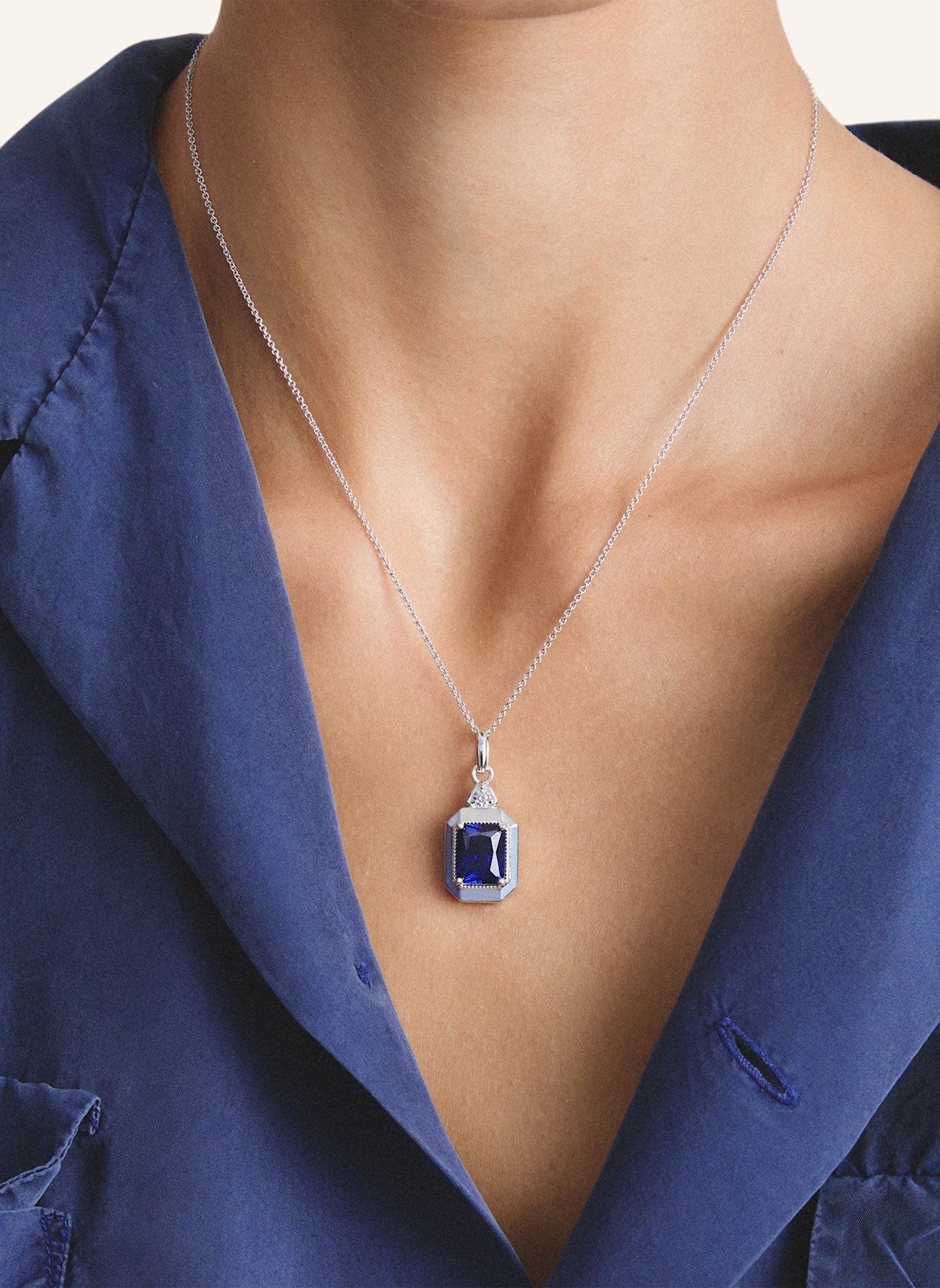 THOMAS SABO Kette: SILBER/ BLAU/ WEISS