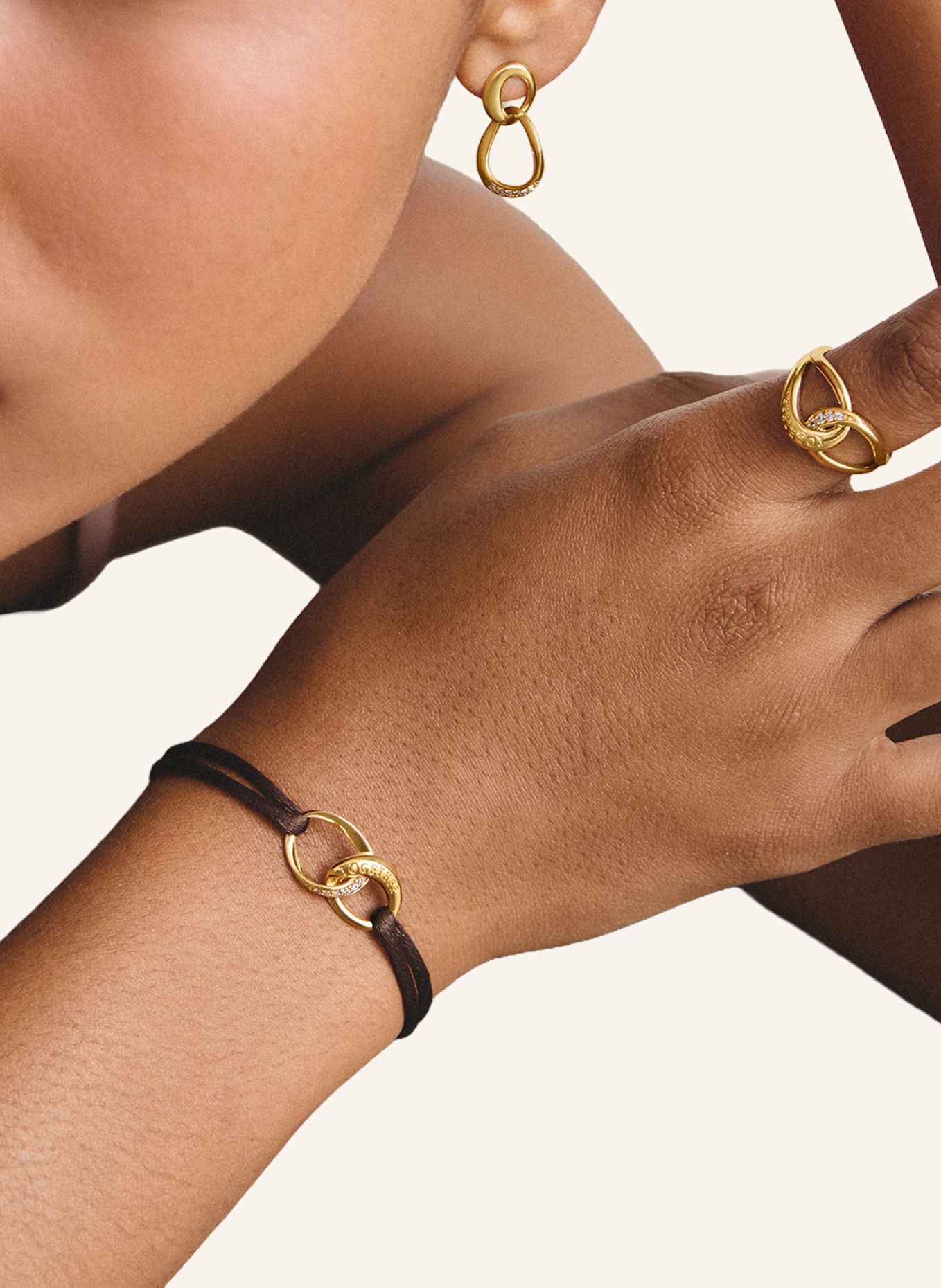 THOMAS SABO Armband: GOLD / WEISS / BRAUN