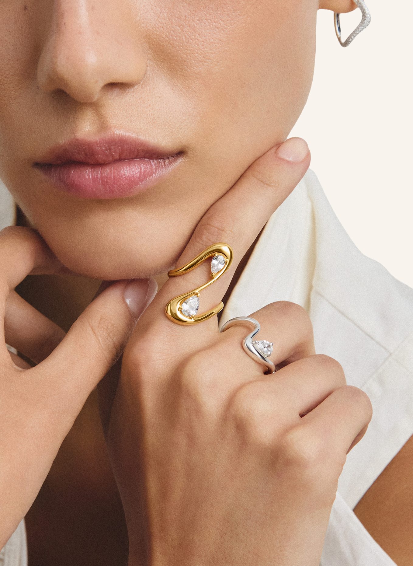 THOMAS SABO Ring: GOLD/ WEISS