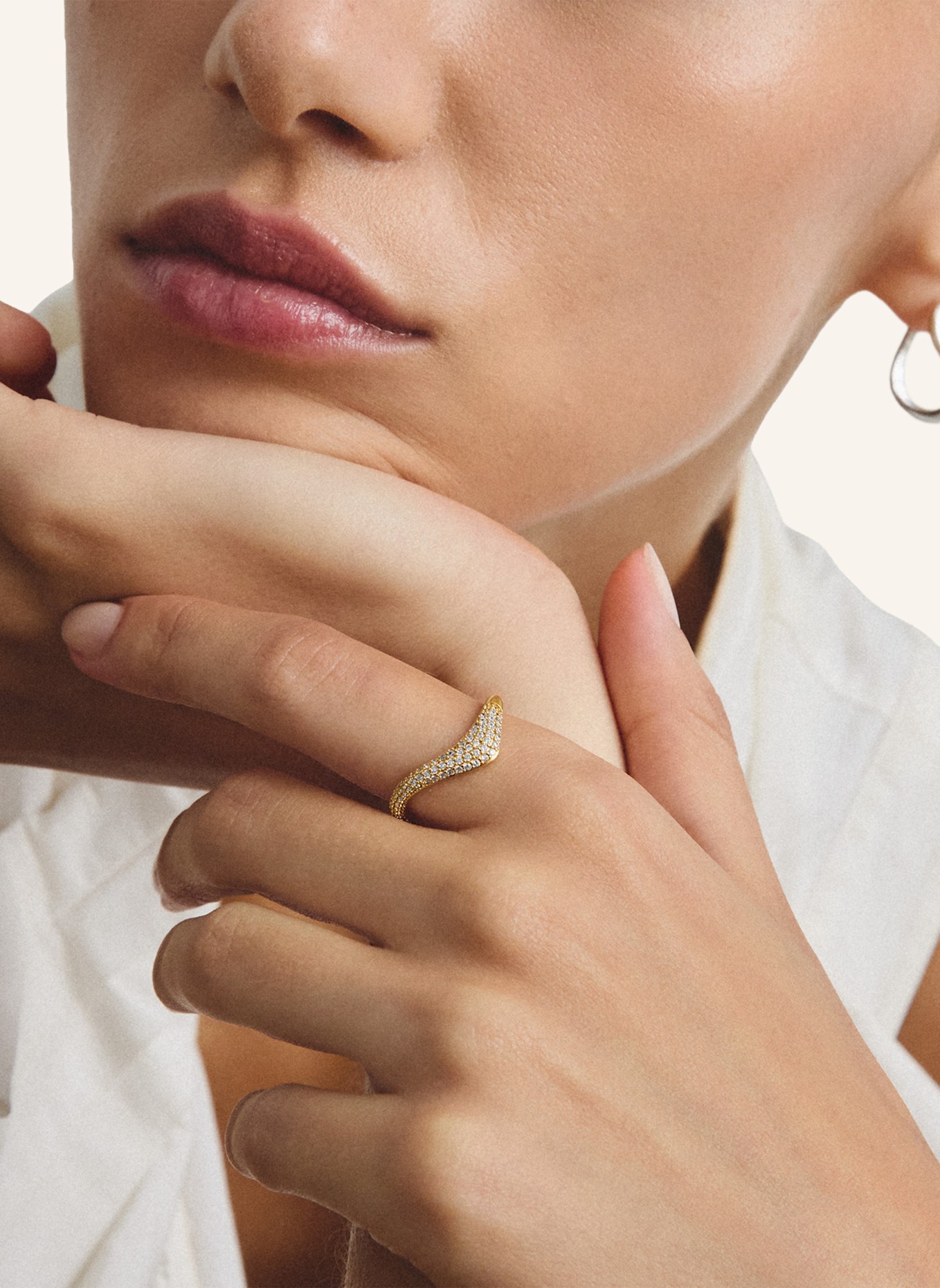 THOMAS SABO Ring: GOLD/ WEISS