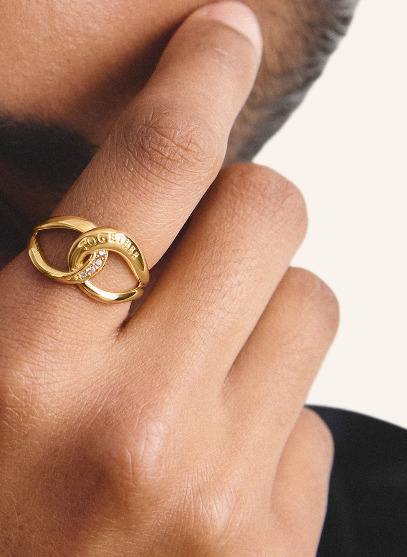 THOMAS SABO Ring: GOLD/ WEISS
