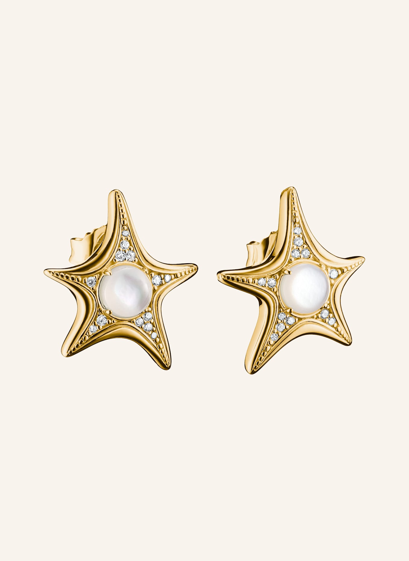 THOMAS SABO Ohrstecker: GOLD/ WEISS