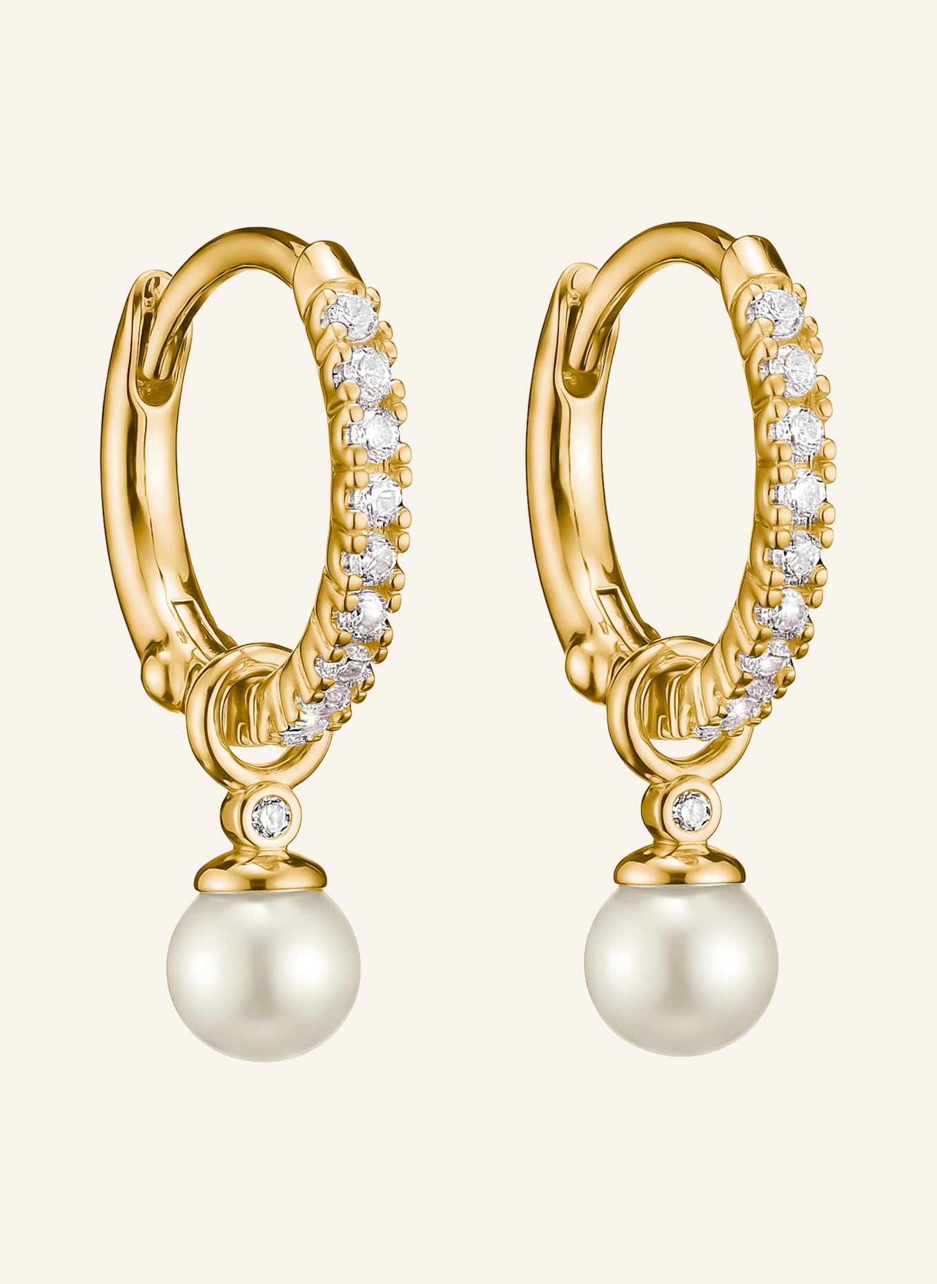 THOMAS SABO Creolen Mit Anhänger: GOLD/ WEISS