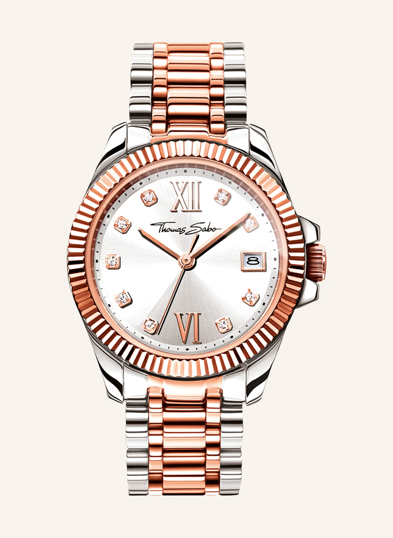 THOMAS SABO Damenuhr: ROSÉGOLD/ SILBER