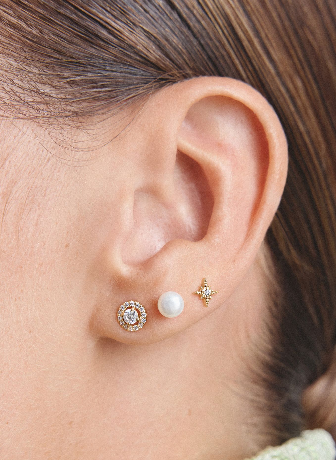 THOMAS SABO Ohrstecker: GOLD / WEISS