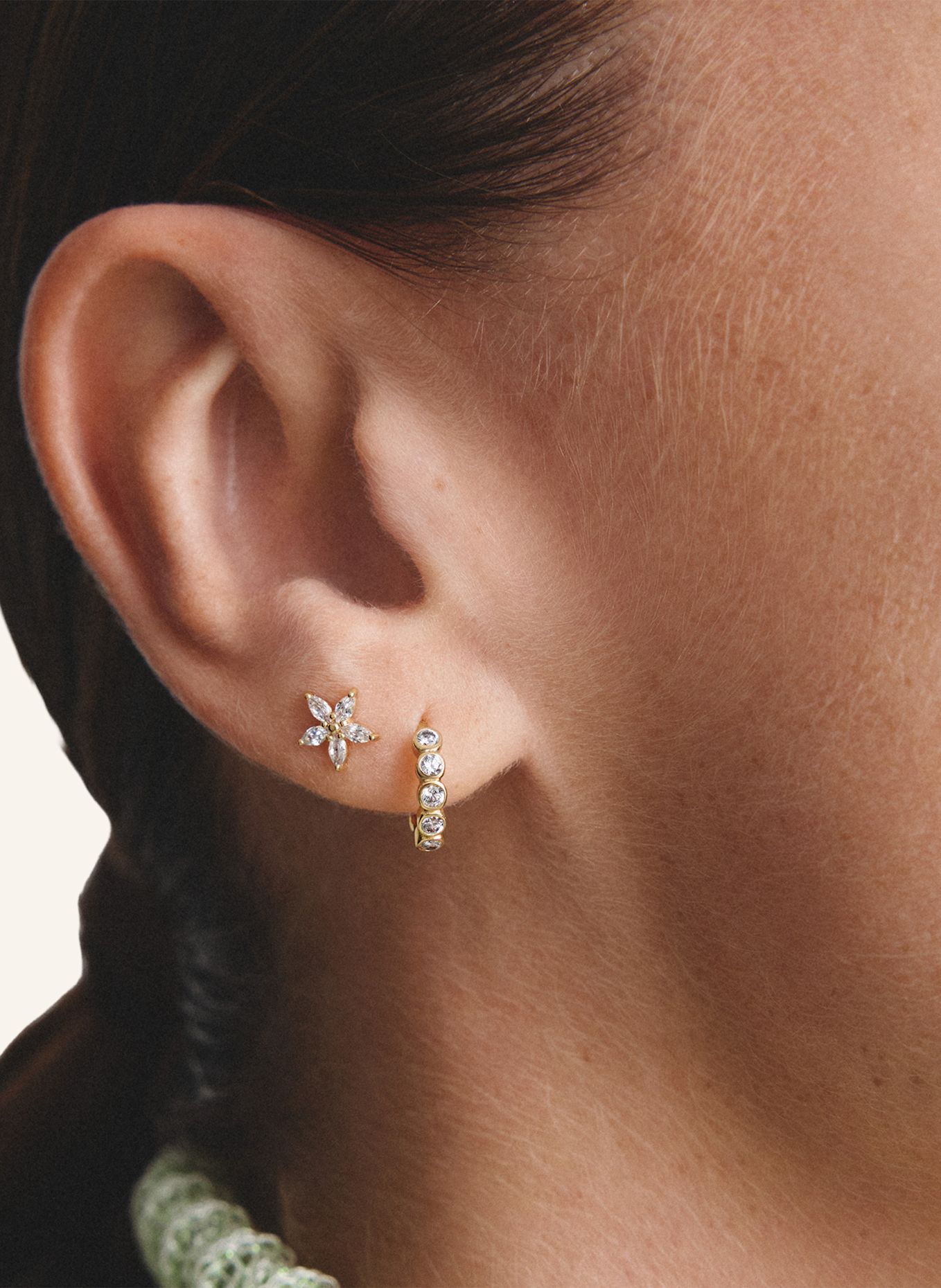THOMAS SABO Ohrstecker: GOLD / WEISS