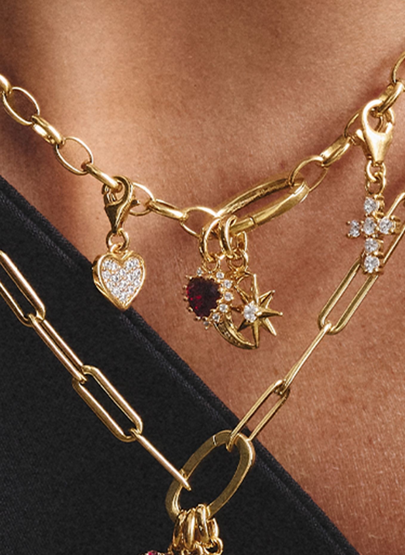 THOMAS SABO Charm-Anhänger: GOLD / DUNKELROT
