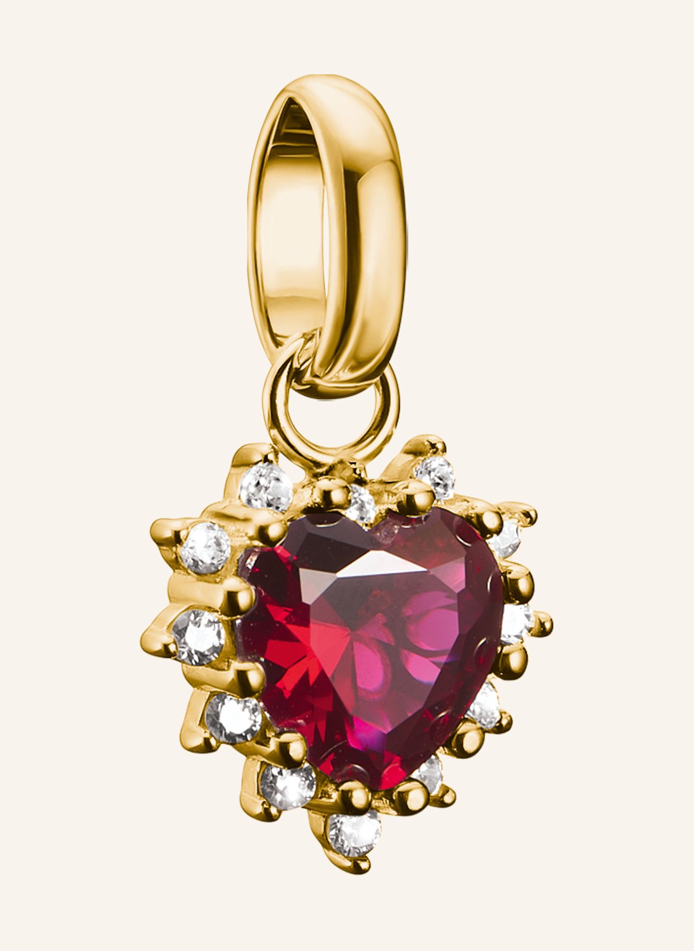 THOMAS SABO Charm-Anhänger: GOLD / DUNKELROT