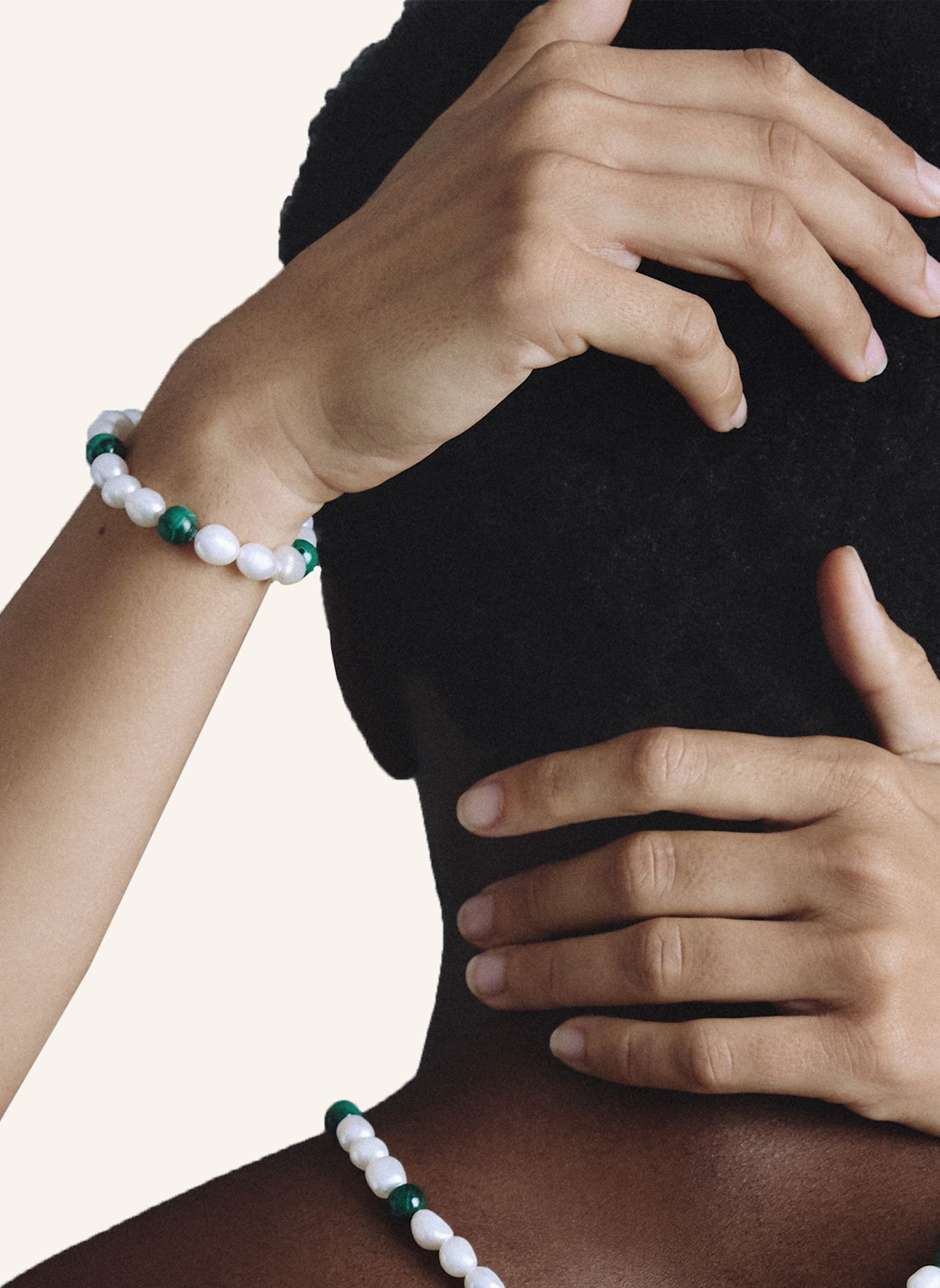 THOMAS SABO Armband: GRAU / GRÜN / WEISS