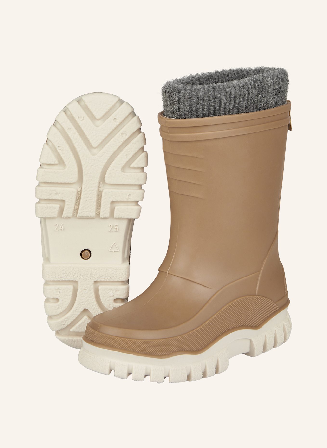 Sterntaler Gummistiefel uni gefüttert: BRAUN