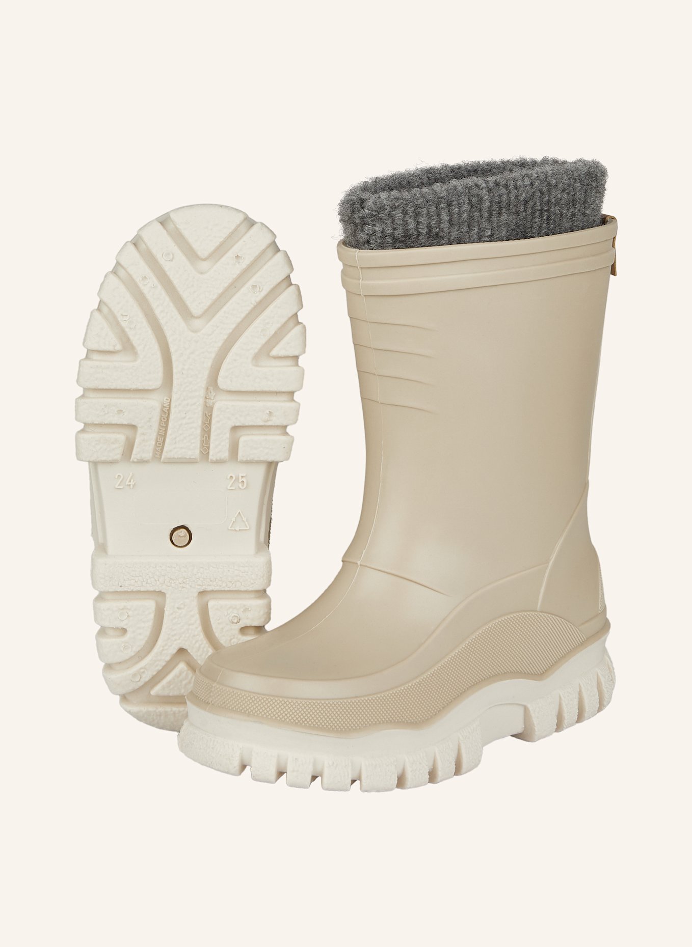Sterntaler Gummistiefel uni gefüttert: BEIGE