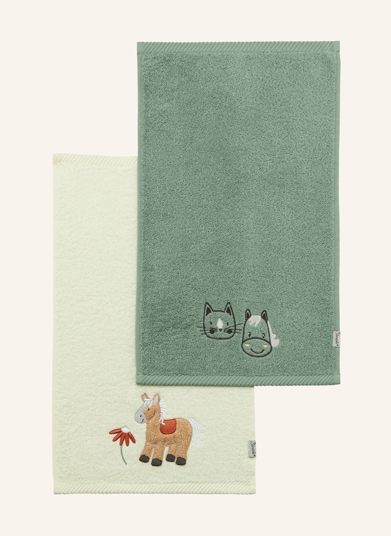 Sterntaler Kinderhandtuch 2er BAUERNHOF: GRÜN