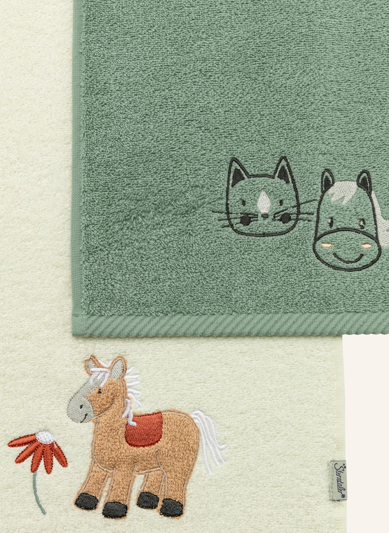 Sterntaler Kinderhandtuch 2er BAUERNHOF: GRÜN