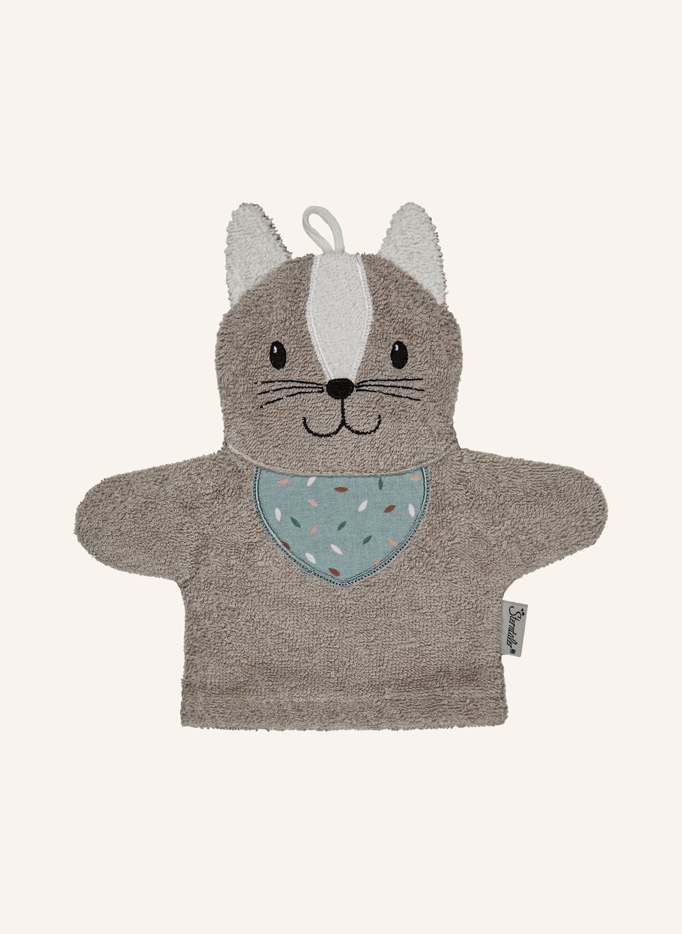 Sterntaler Waschhandschuh KATZE: GRAU
