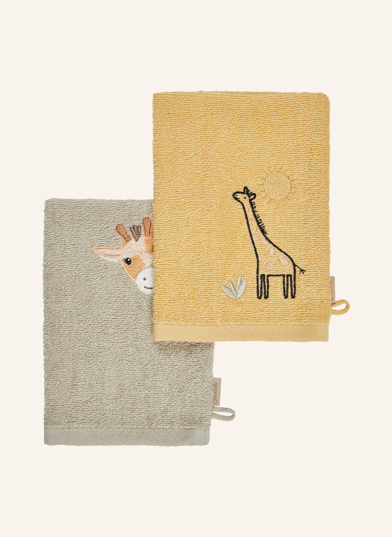Sterntaler Waschlappen 2er-Pack GIRAFFE Kaya: WEISS