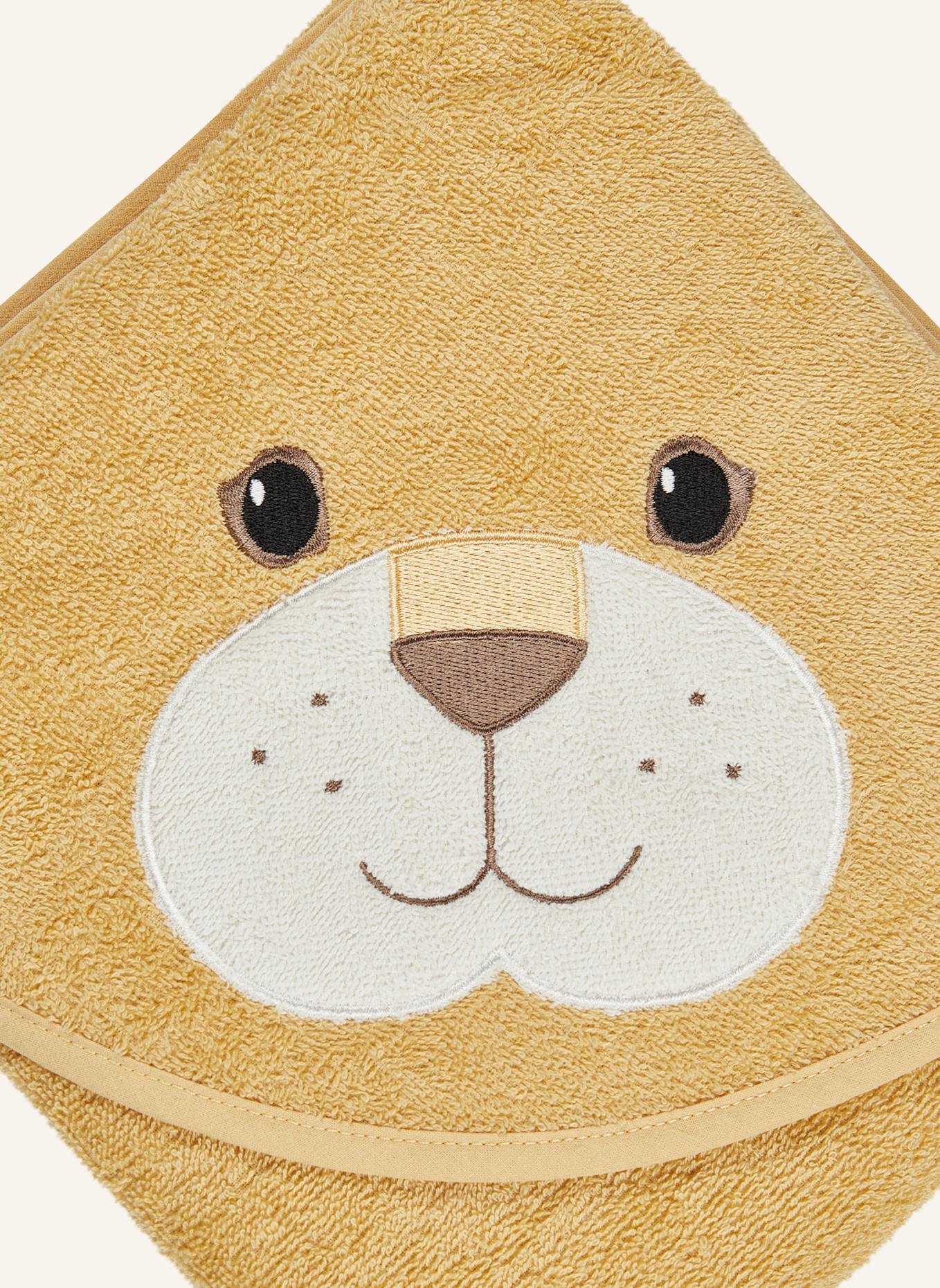 Sterntaler Kapuzenbadetuch 100x100 cm LÖWE Leo: GELB