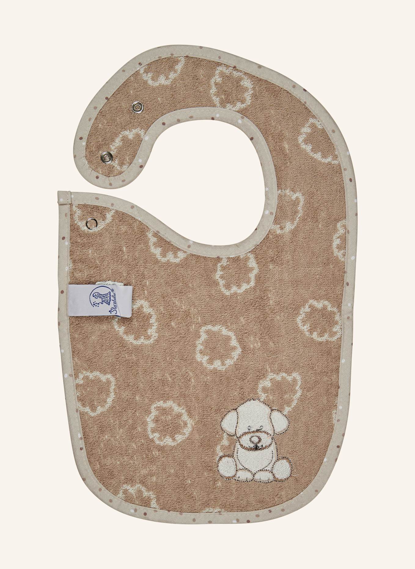Sterntaler Lätzchen Druckknopf HUND Lucky: BEIGE