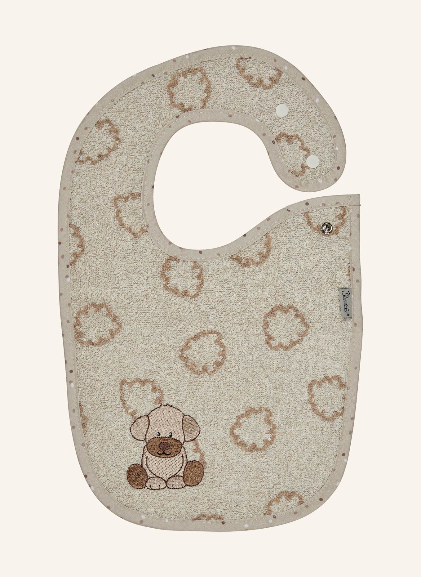Sterntaler Lätzchen Druckknopf HUND Lucky: BEIGE