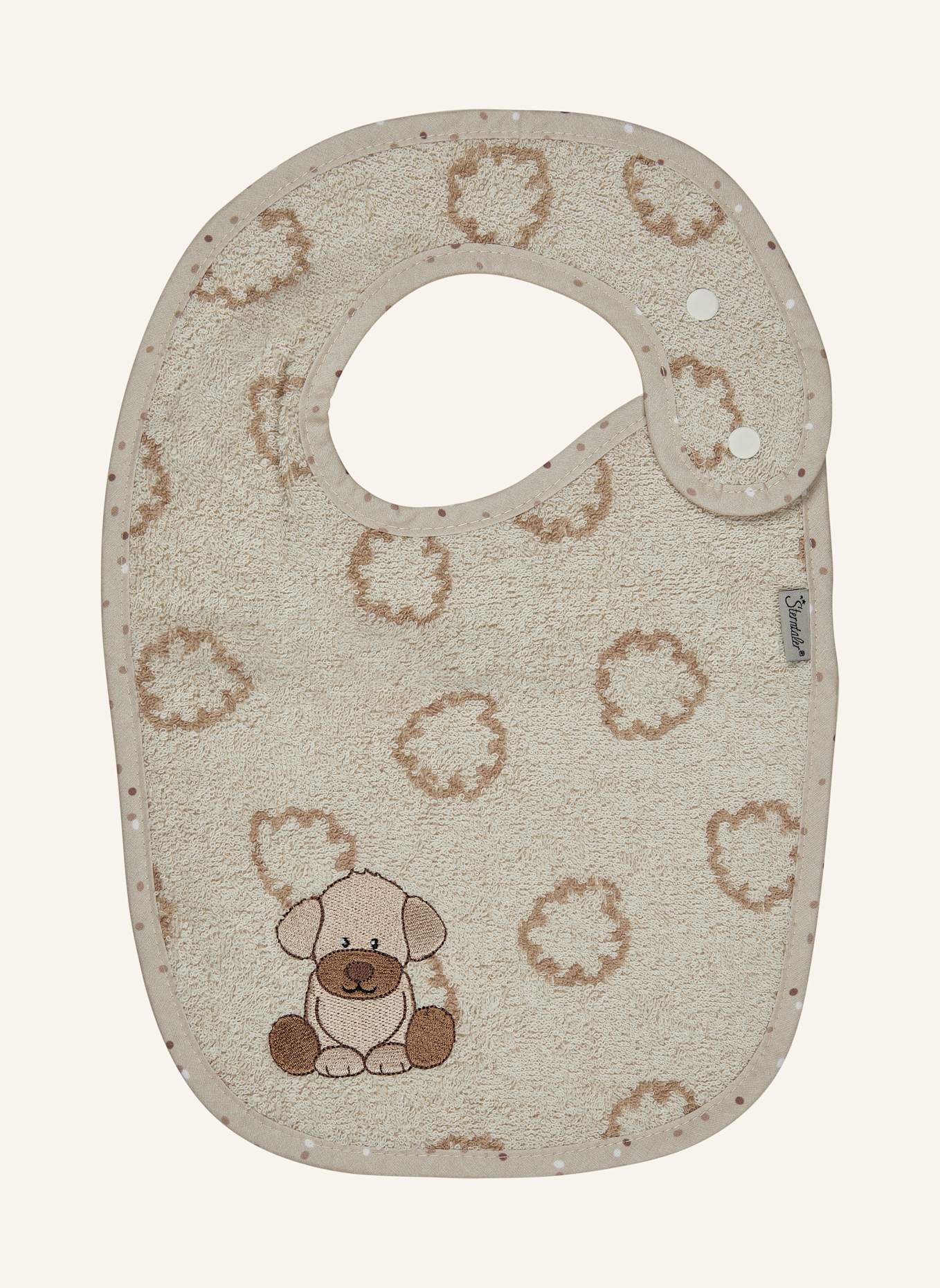 Sterntaler Lätzchen Druckknopf HUND Lucky: BEIGE