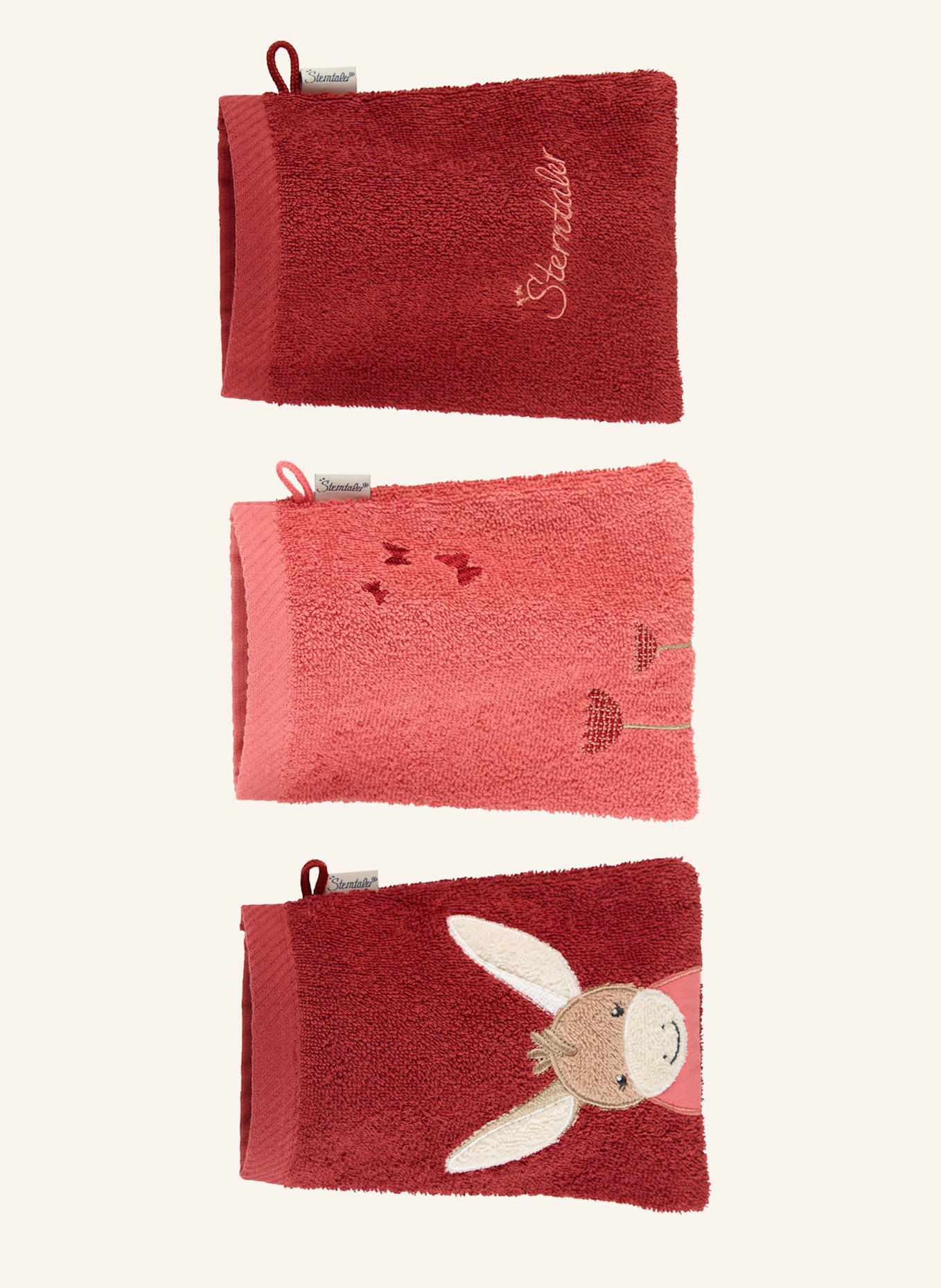 Sterntaler 3er-Pack Waschhandschuhe Emmily: HELLROT