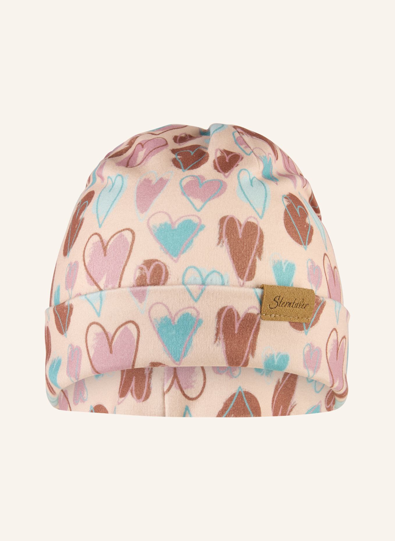 Sterntaler Beanie Herzen: HELLROSA